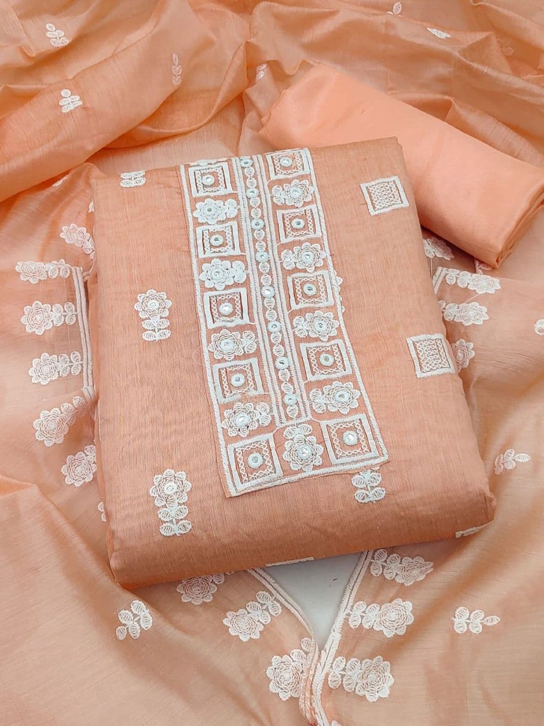 Rangtulika Ethnics Embroidered Organza Unstitched Dress Material - view 1