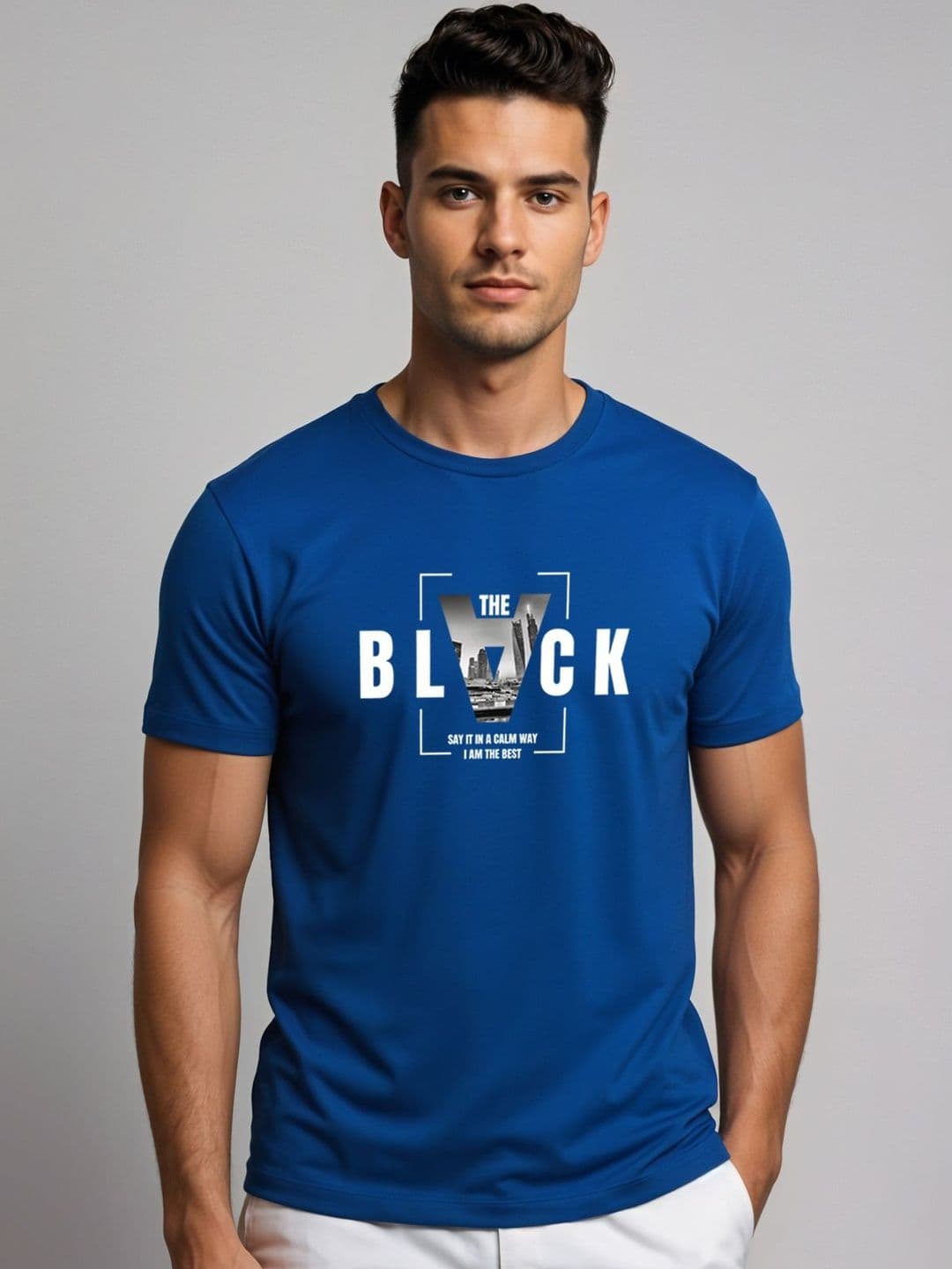 ADRO Typography Printed Short Sleeves Cotton Regular Fit T-shirt - view 1