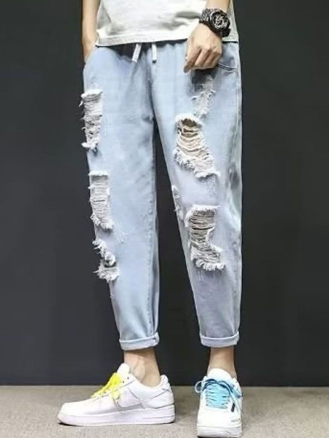 StyleCast Men Regular Fit Highly Distressed Mid-Rise Jeans - view 1