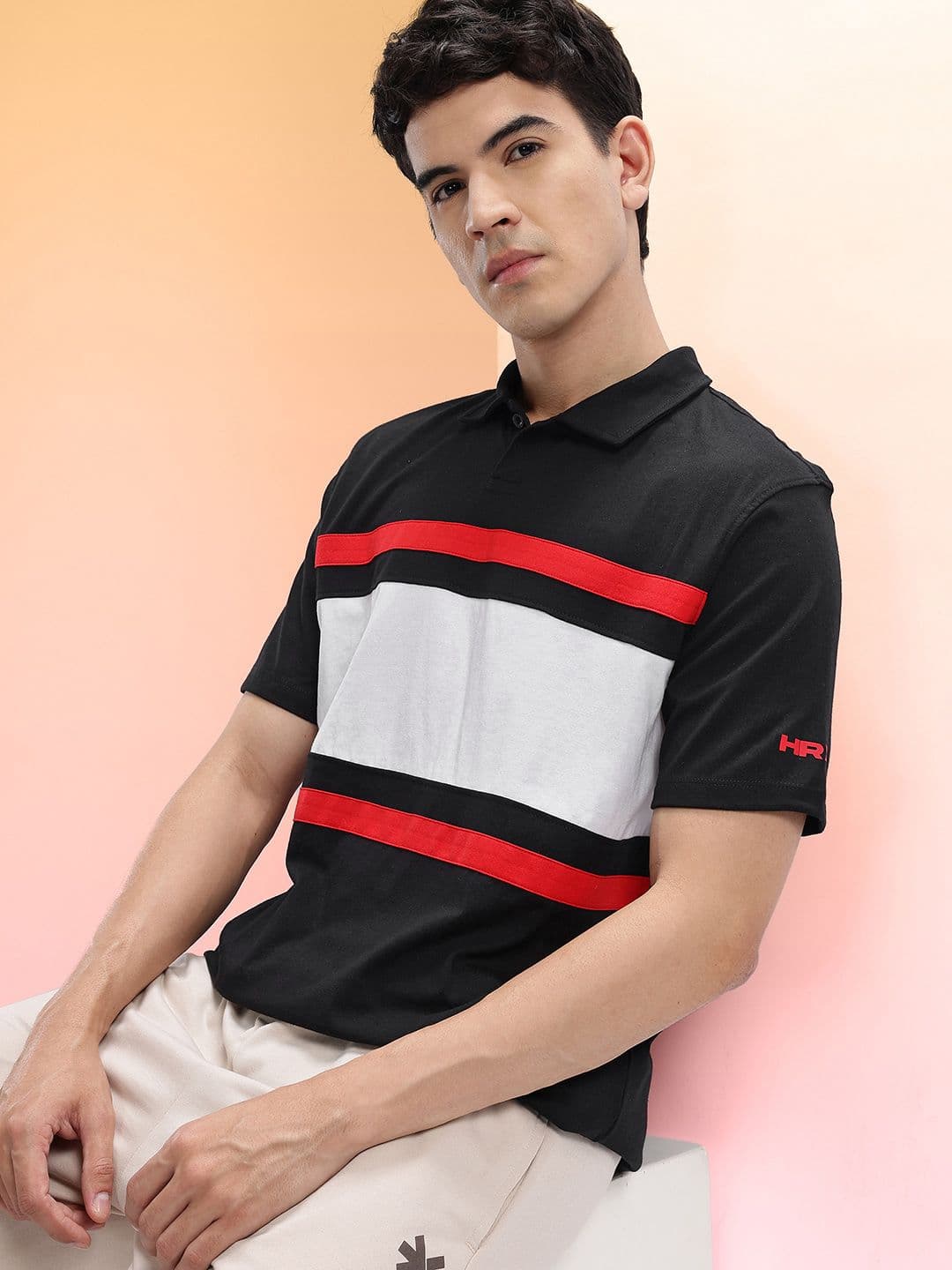 HRX by Hrithik Roshan Polo Collar Colorblocked T-shirt - view 1