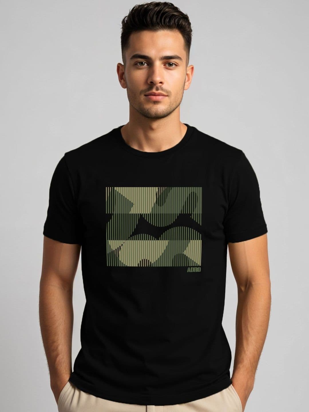 ADRO Men Abstract Camo Lines Design Printed T-shirt - view 1