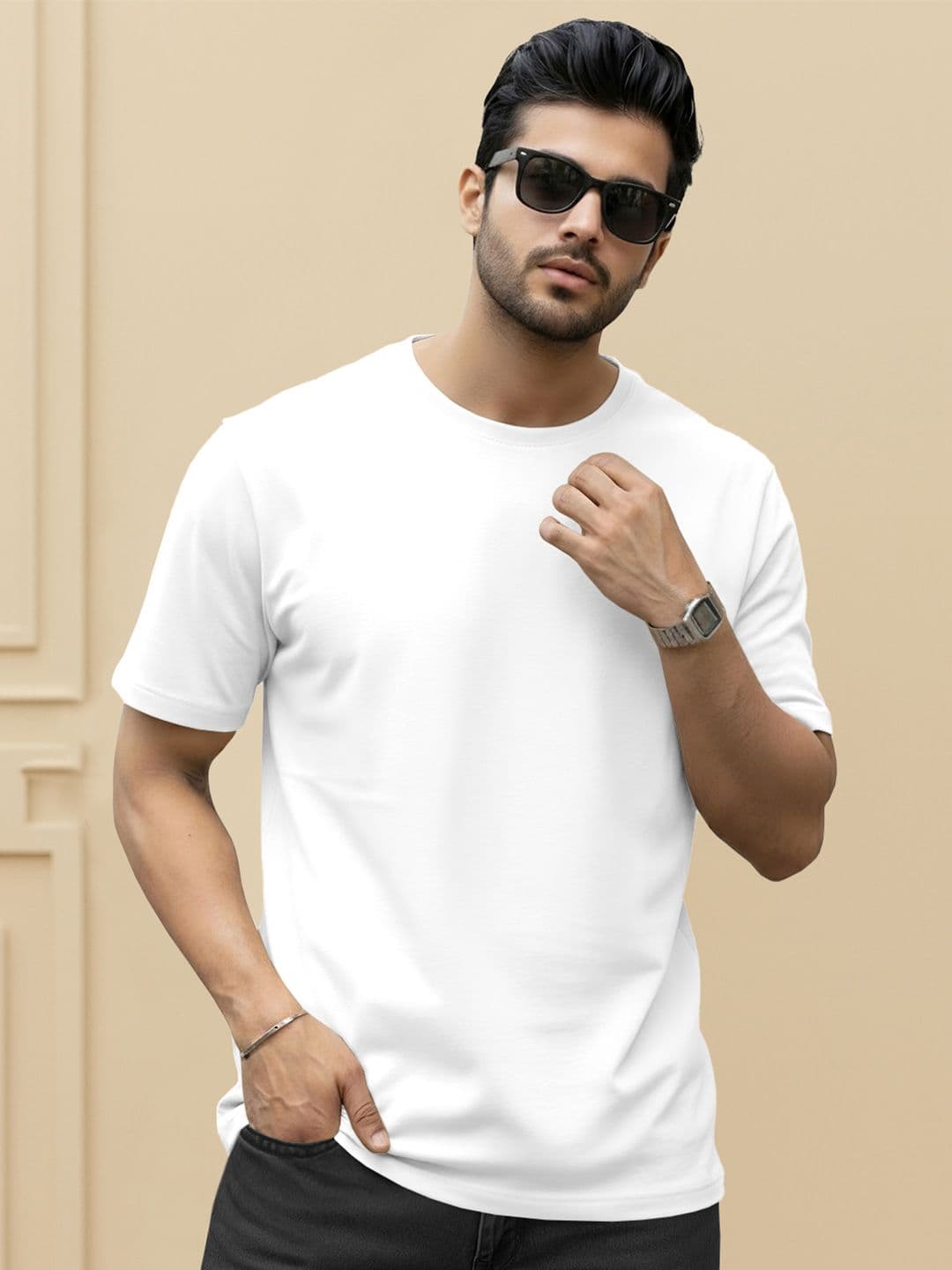 TRIPR Drop-Shoulder Sleeves Round Neck T-shirt - view 1