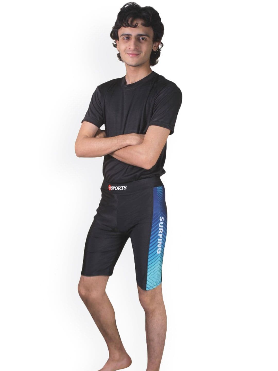 Aqua Holic Men Round Neck T-shirt & Shorts Swimwear - view 1