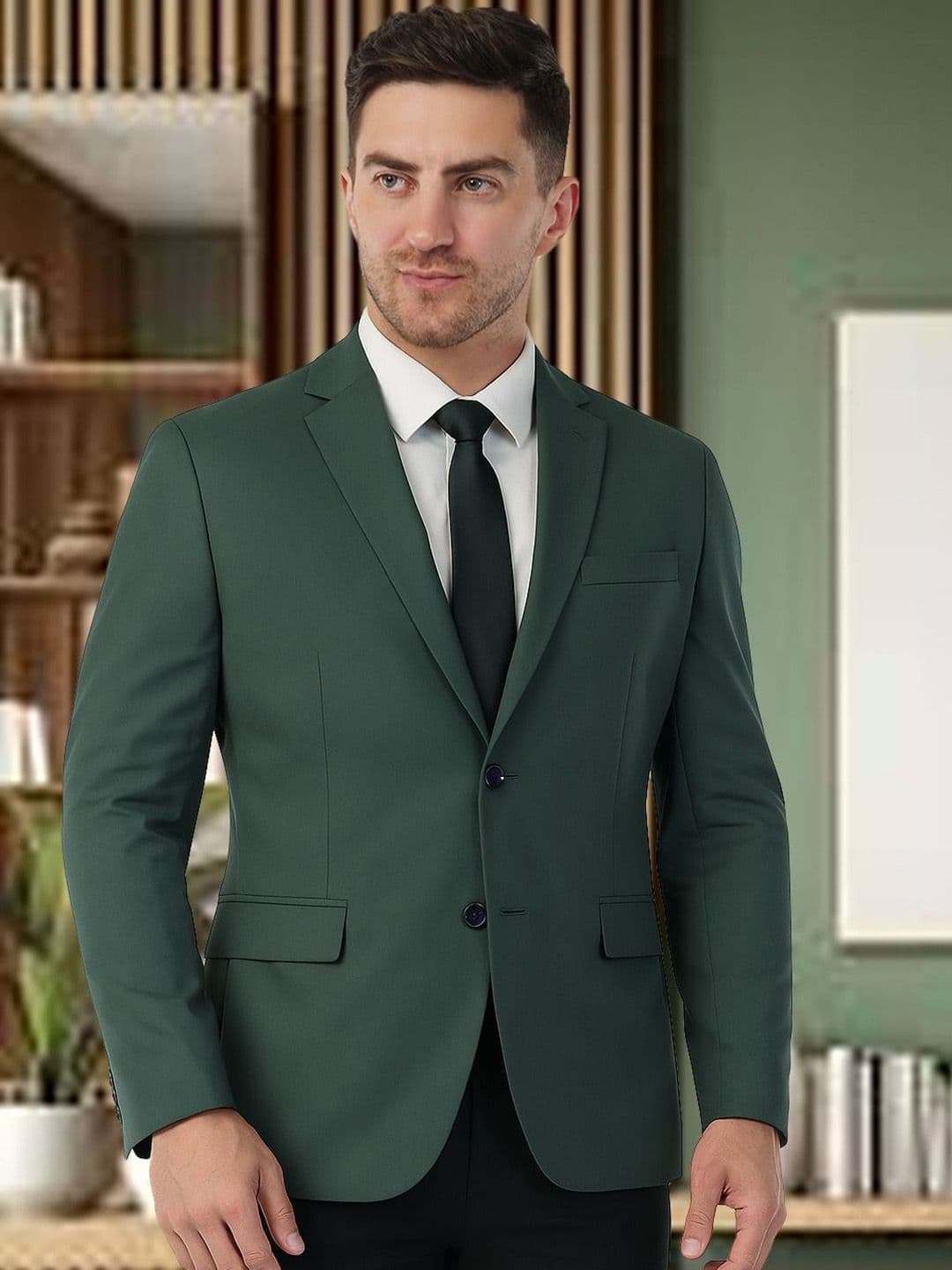 Integration Premium Notched Lapel Fully Lined Slim-Fit Formal Business Blazer - view 1