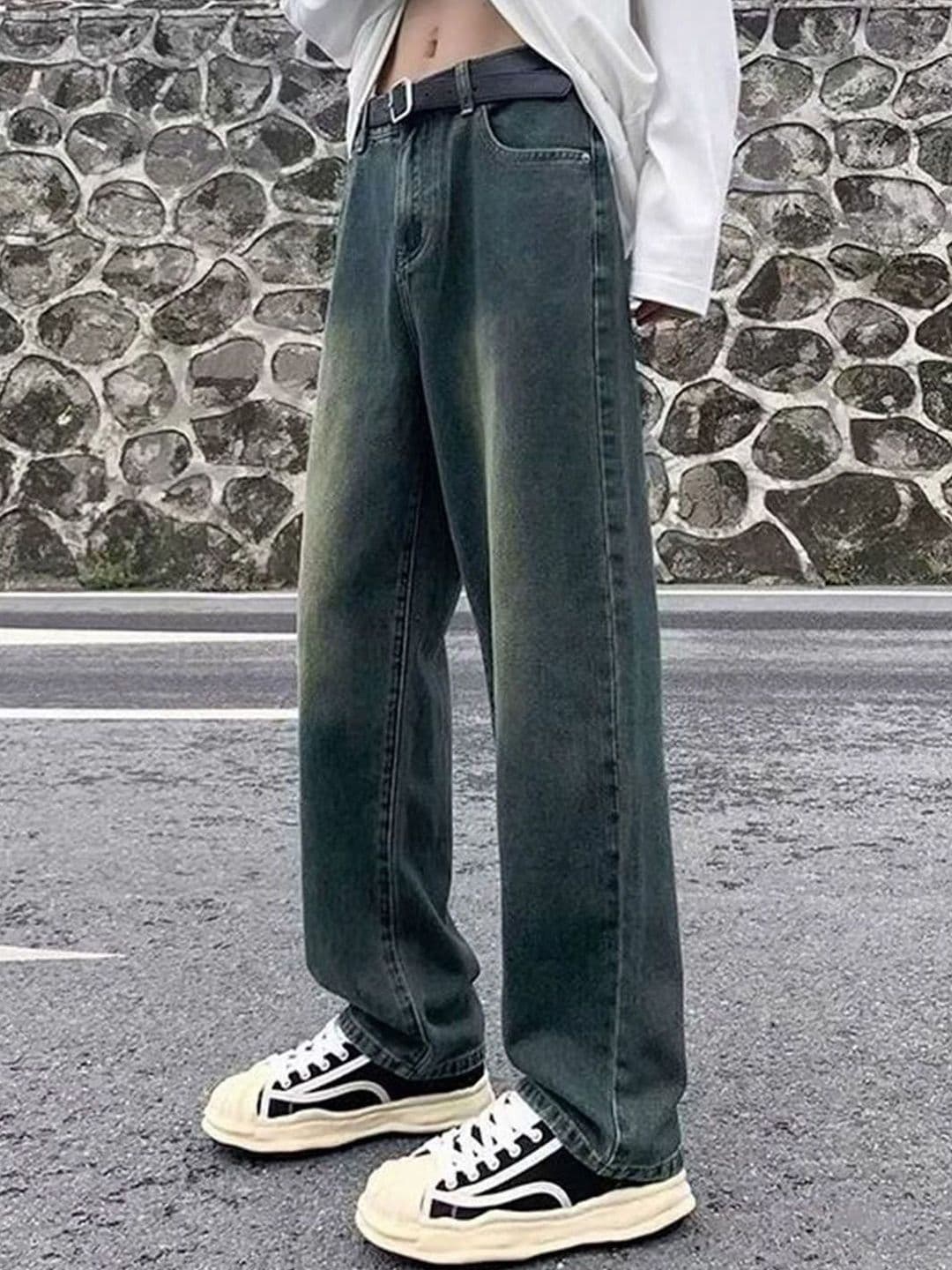 StyleCast Men Wide Leg Mid-Rise Cotton Jeans - view 1