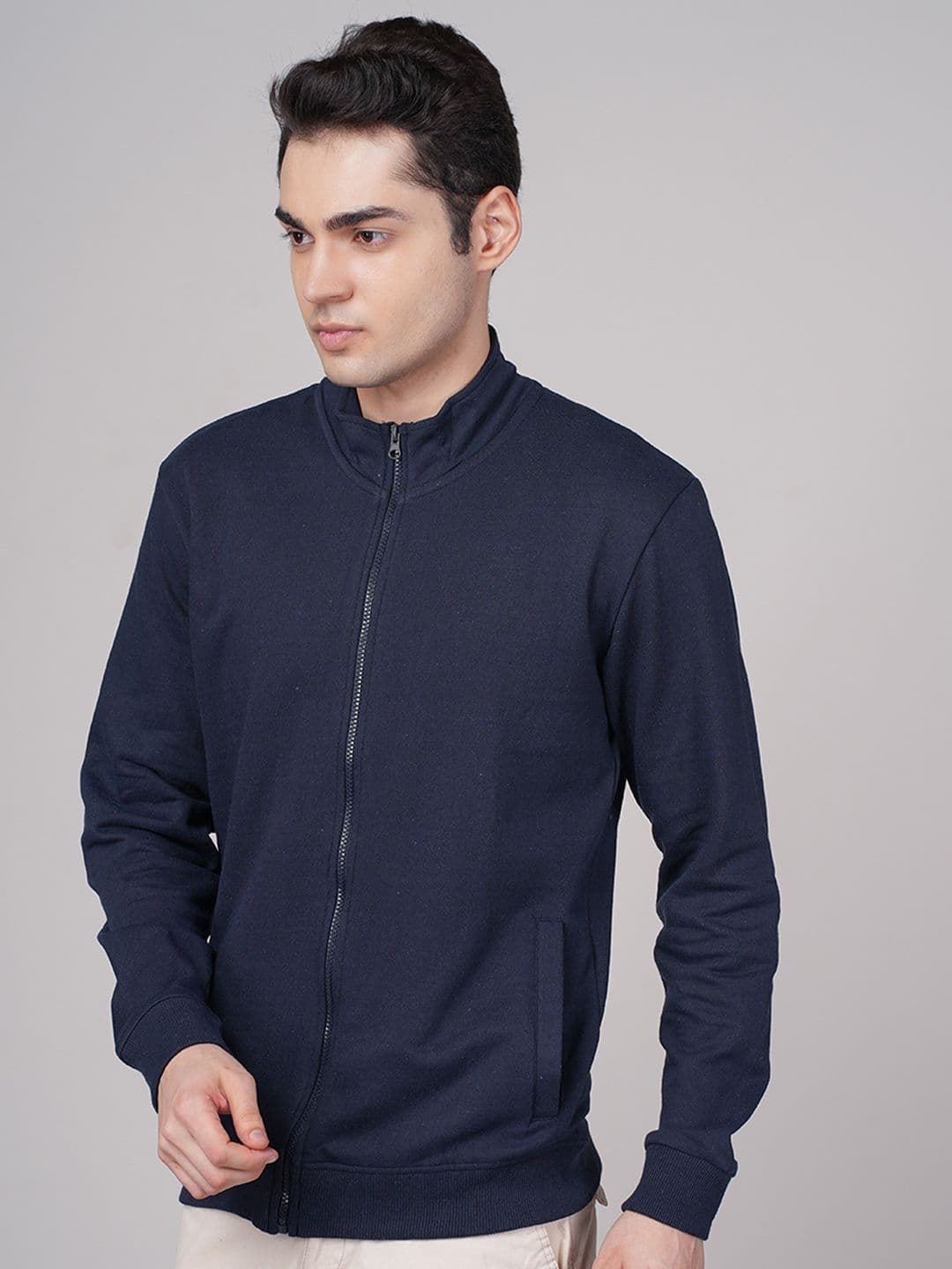 OUTLAWS Stand Collar Bomber Jacket With Zip Detail - view 1
