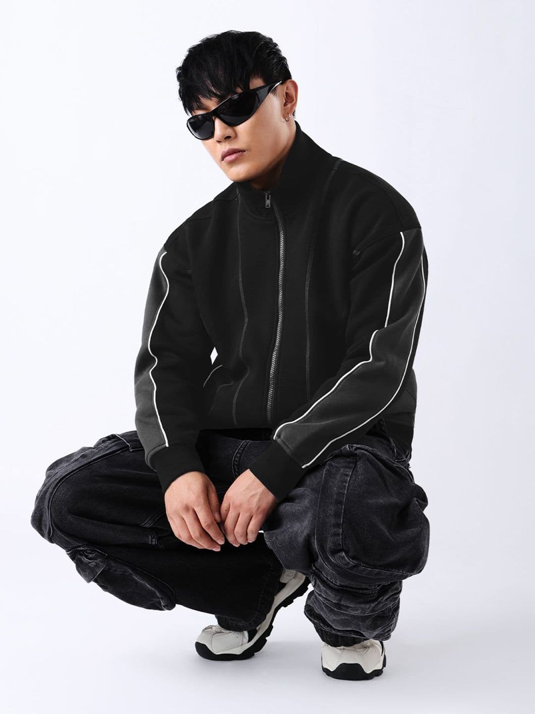 The Souled Store Matrix Darkline Men Solid Oversized Varsity Jackets - view 1