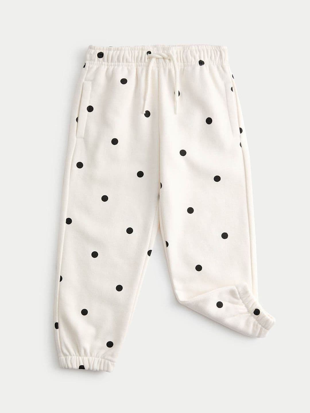 Marks & Spencer Girls Polka Dot Printed Mid-Rise Joggers Track Pants - view 1