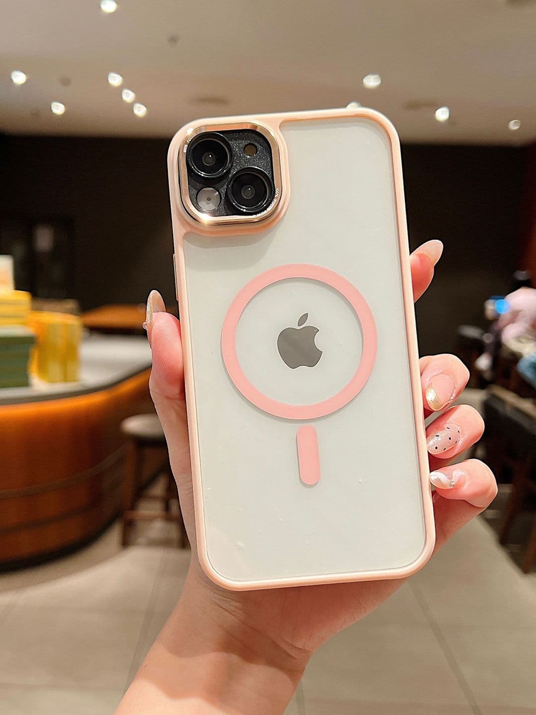 Luxury Kase iPhone 14 Plus Magnetic Clear Shockproof Back Case - view 1
