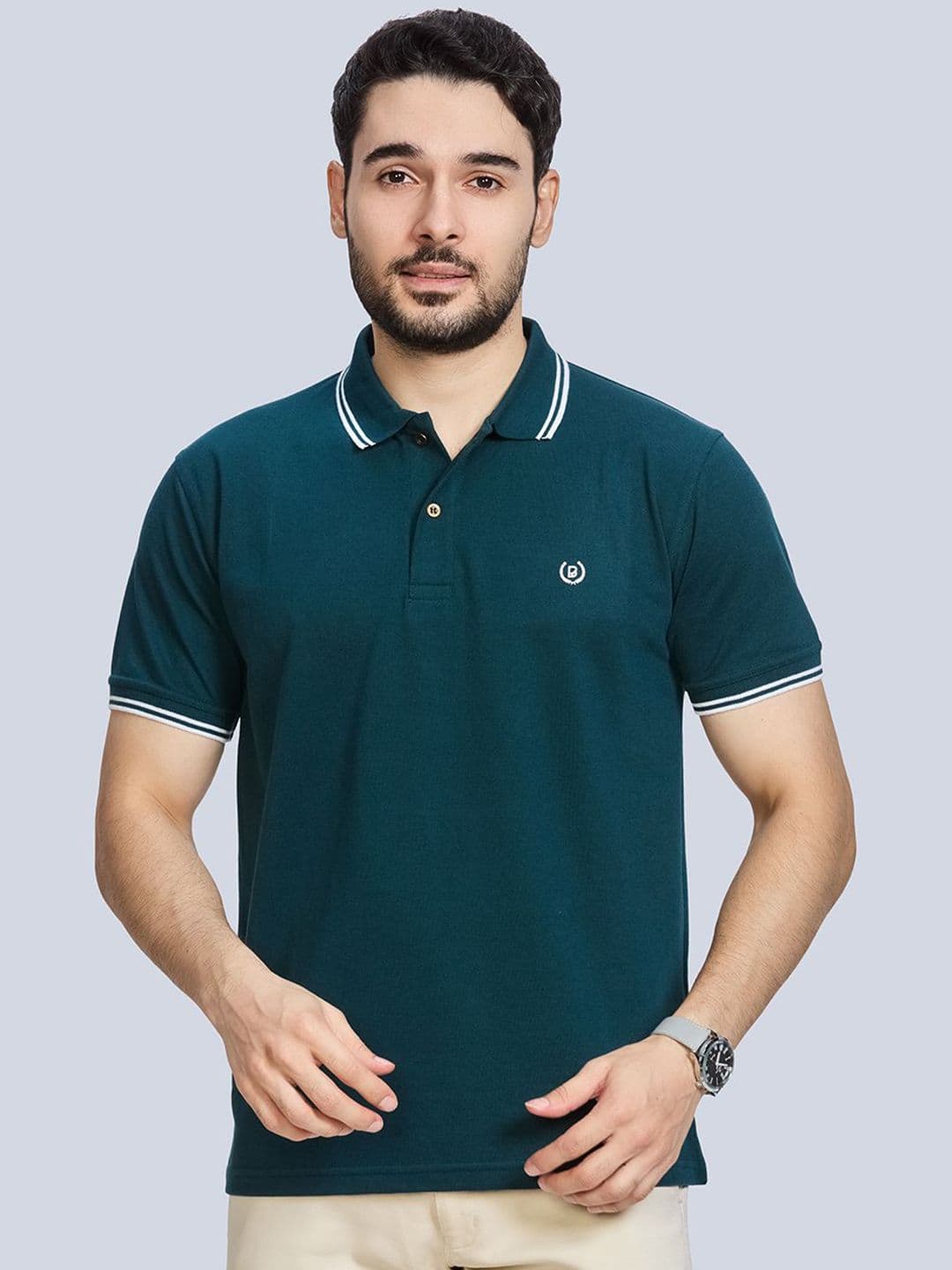 BE POSITIVE Men Solid Polo Collar T-shirt - view 1