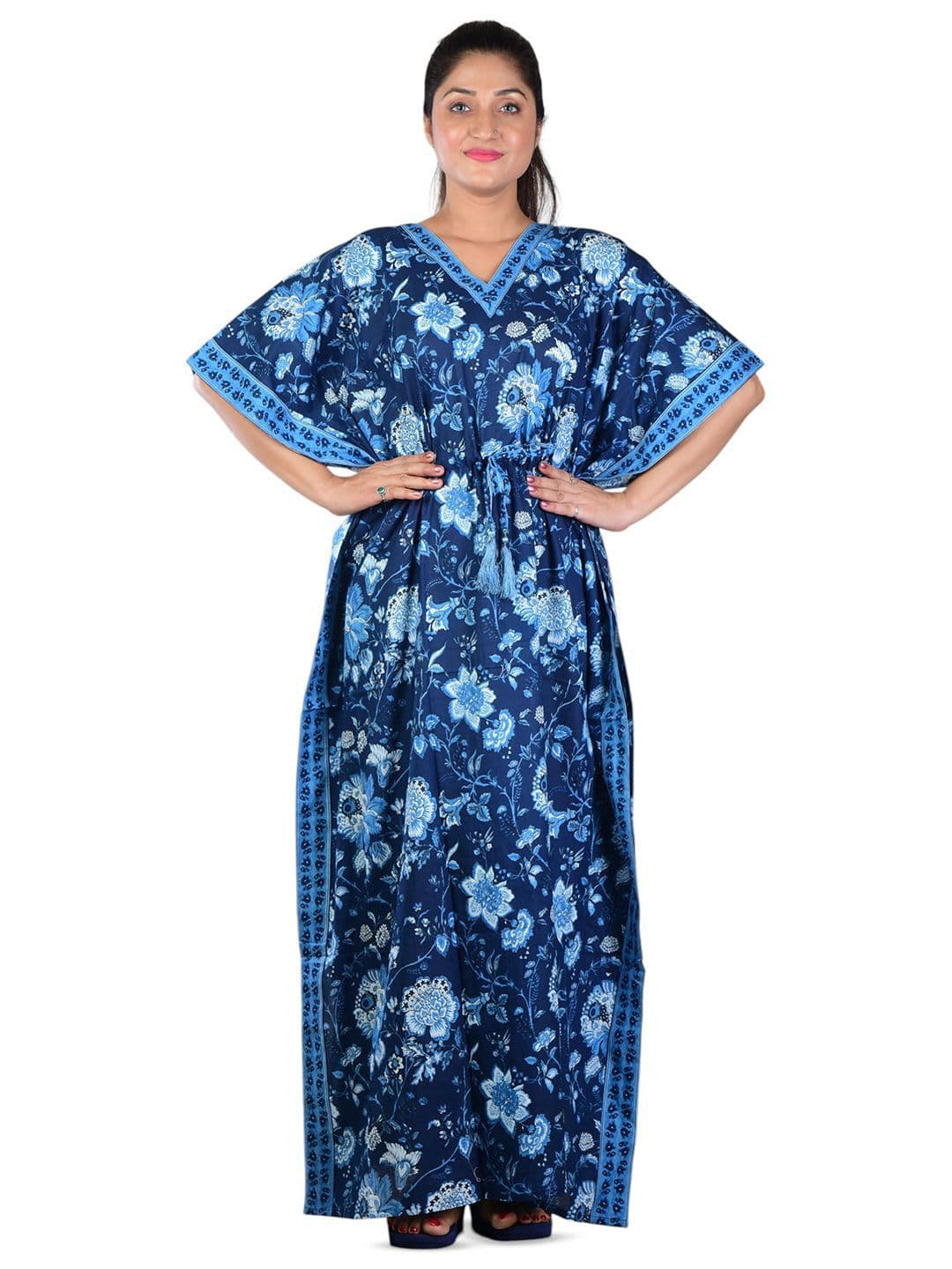 BELLAMY Women Printed Pure Cotton Kaftan Nighty - view 1