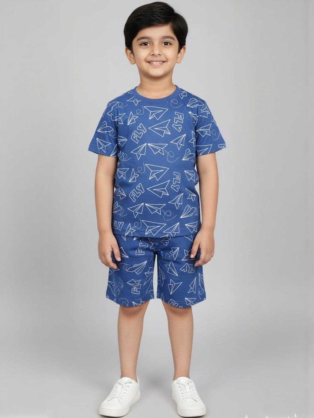 Burbn Kids Blue Printed Casual Co-Ord Set - view 1