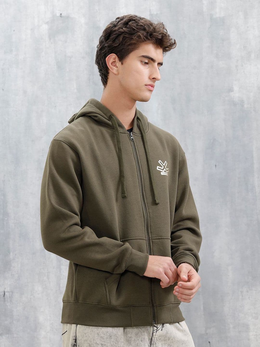 WROGN Men Hooded Front-Open Sweatshirt - view 1