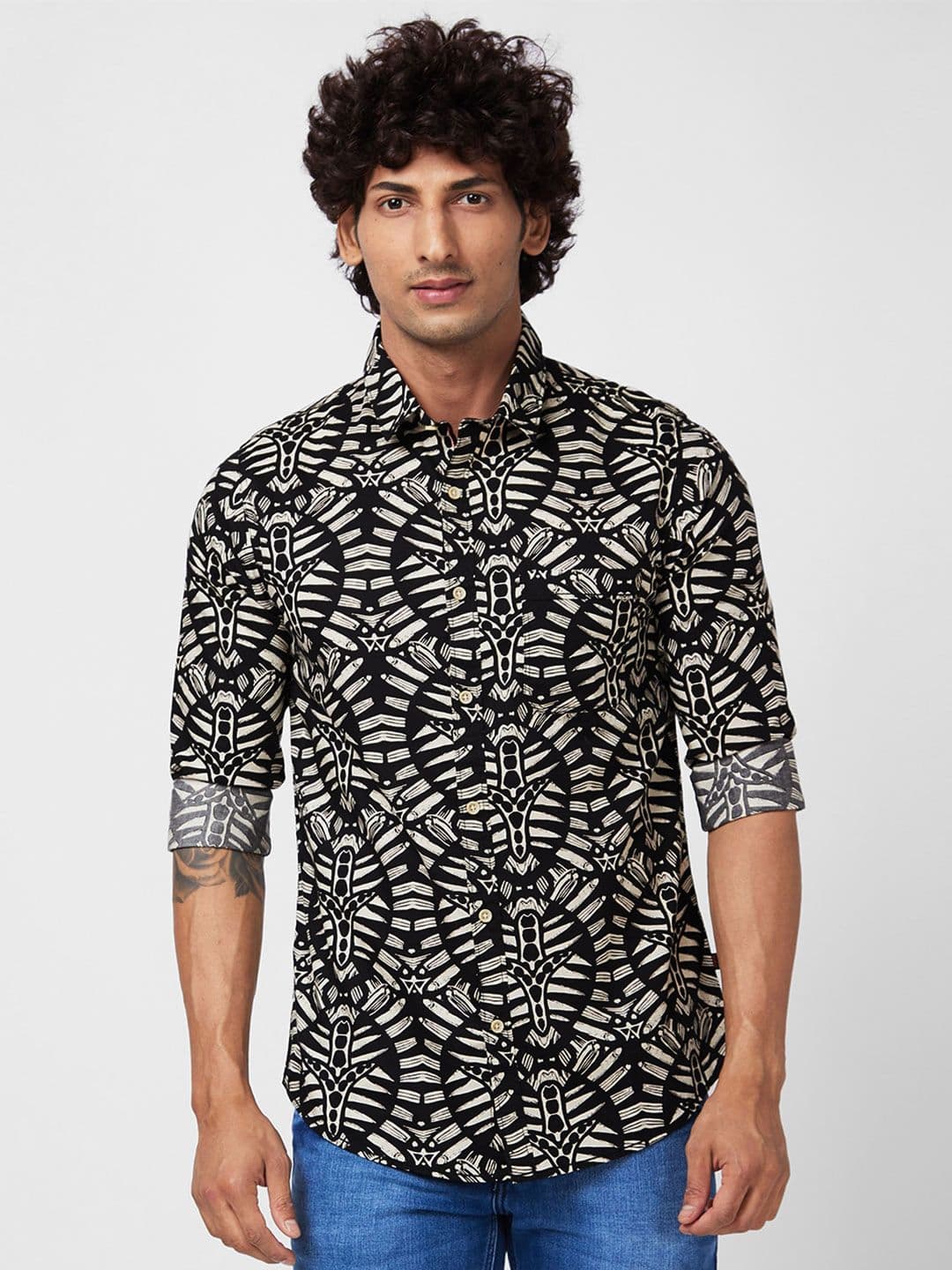 SPYKAR Men Slim Fit Printed Pure Cotton Casual Shirt - view 1