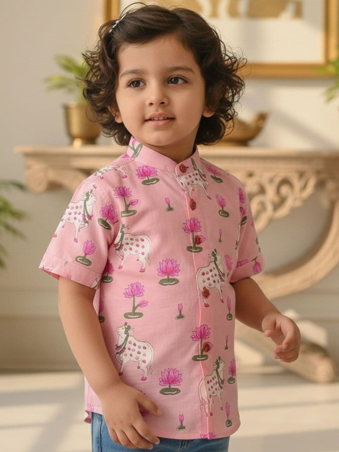 Sangria Boys Cotton Printed Kurta - view 1