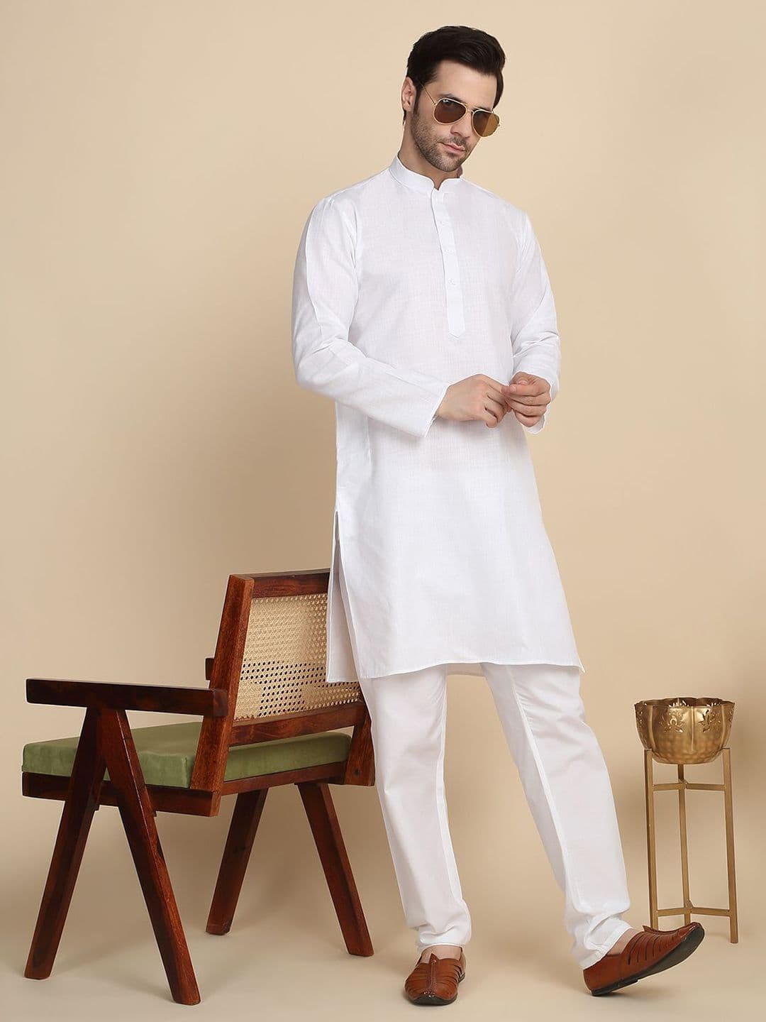 KRAFT INDIA Men Chikankari Knee Length Kurta - view 1