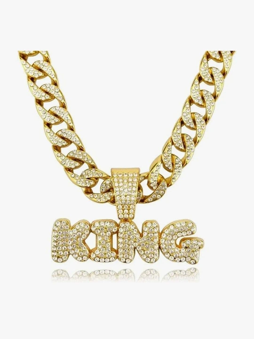 V FASHION JEWELLERY Men Stainless Steel Gold-Plated CZ Studded Statement Necklace & Chains - view 1