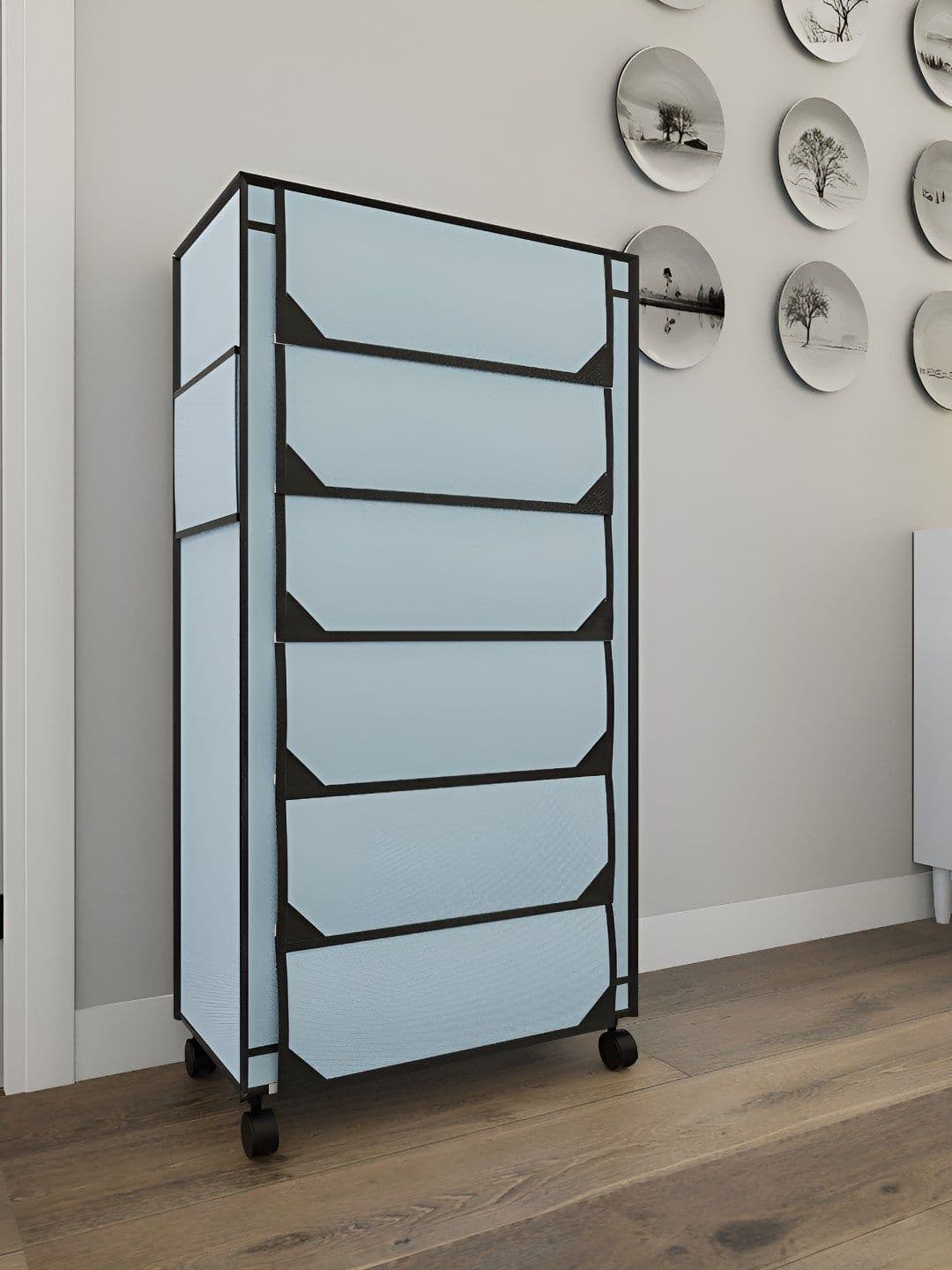 Fabura Unisex 6-Layers Shoe Rack With Wheels - view 1