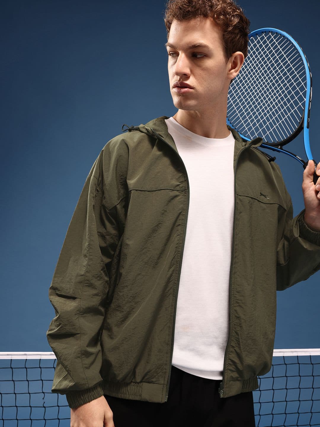 Slazenger Hooded Sporty Oversized Jacket - view 1