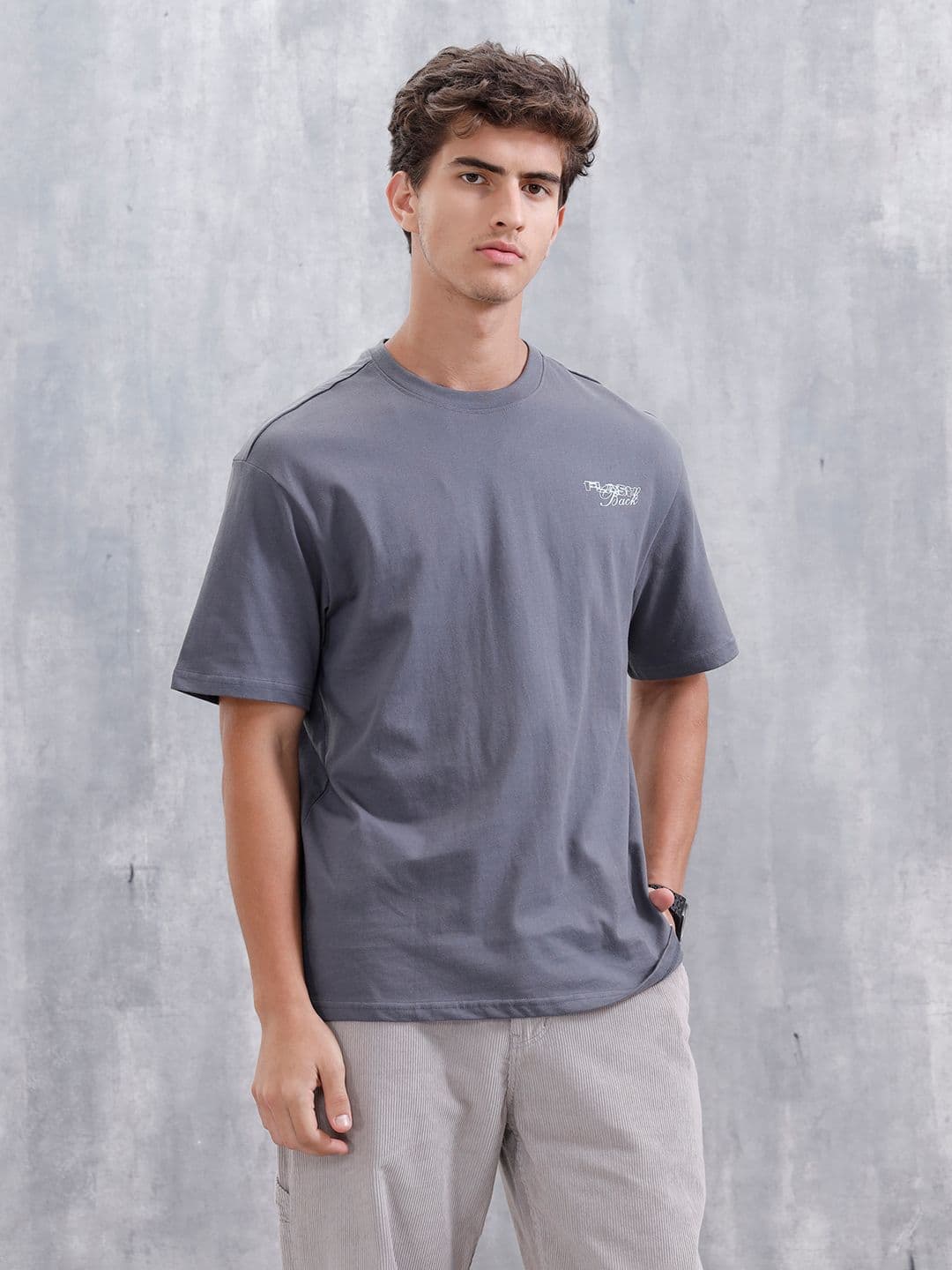 WROGN Men Typography Printed Pure Cotton Relaxed Fit T-shirt - view 1