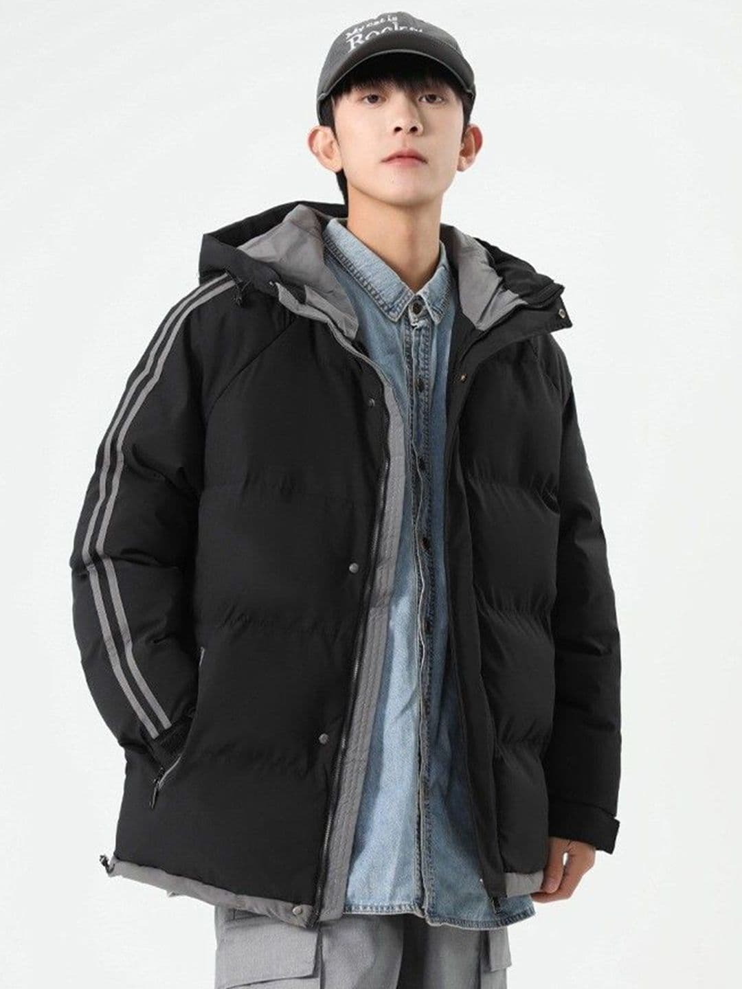 Mast & Harbour Men Hooded Solid Padded Jacket - view 1