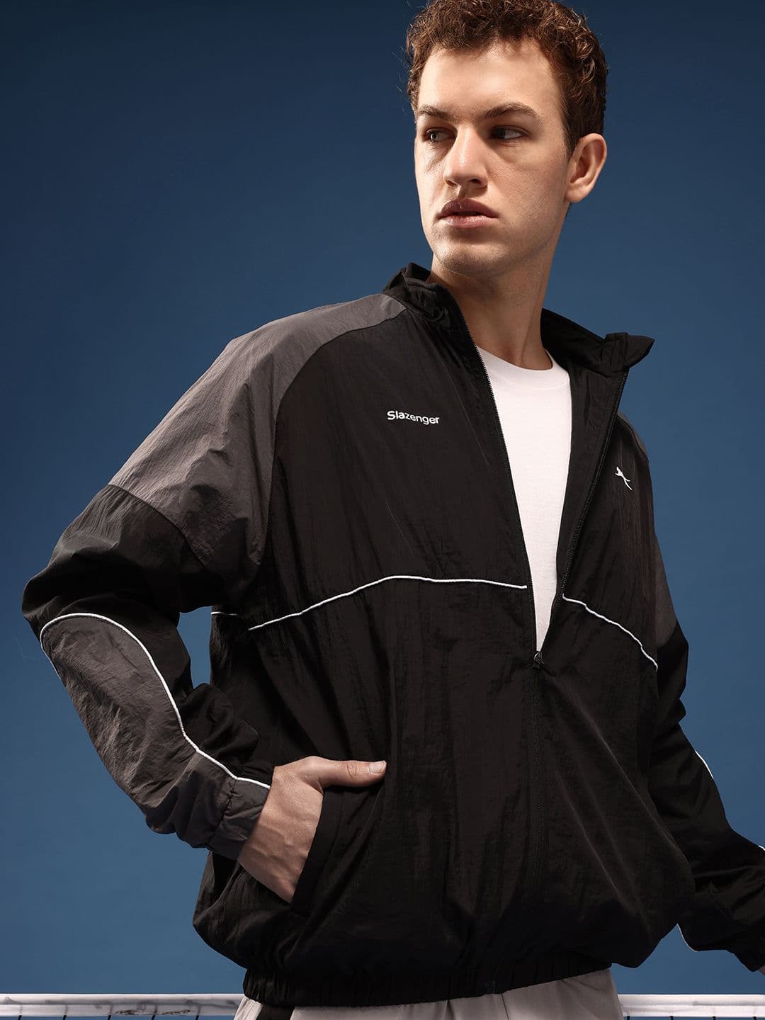Slazenger Mock Collar Sporty Oversized Jacket - view 1