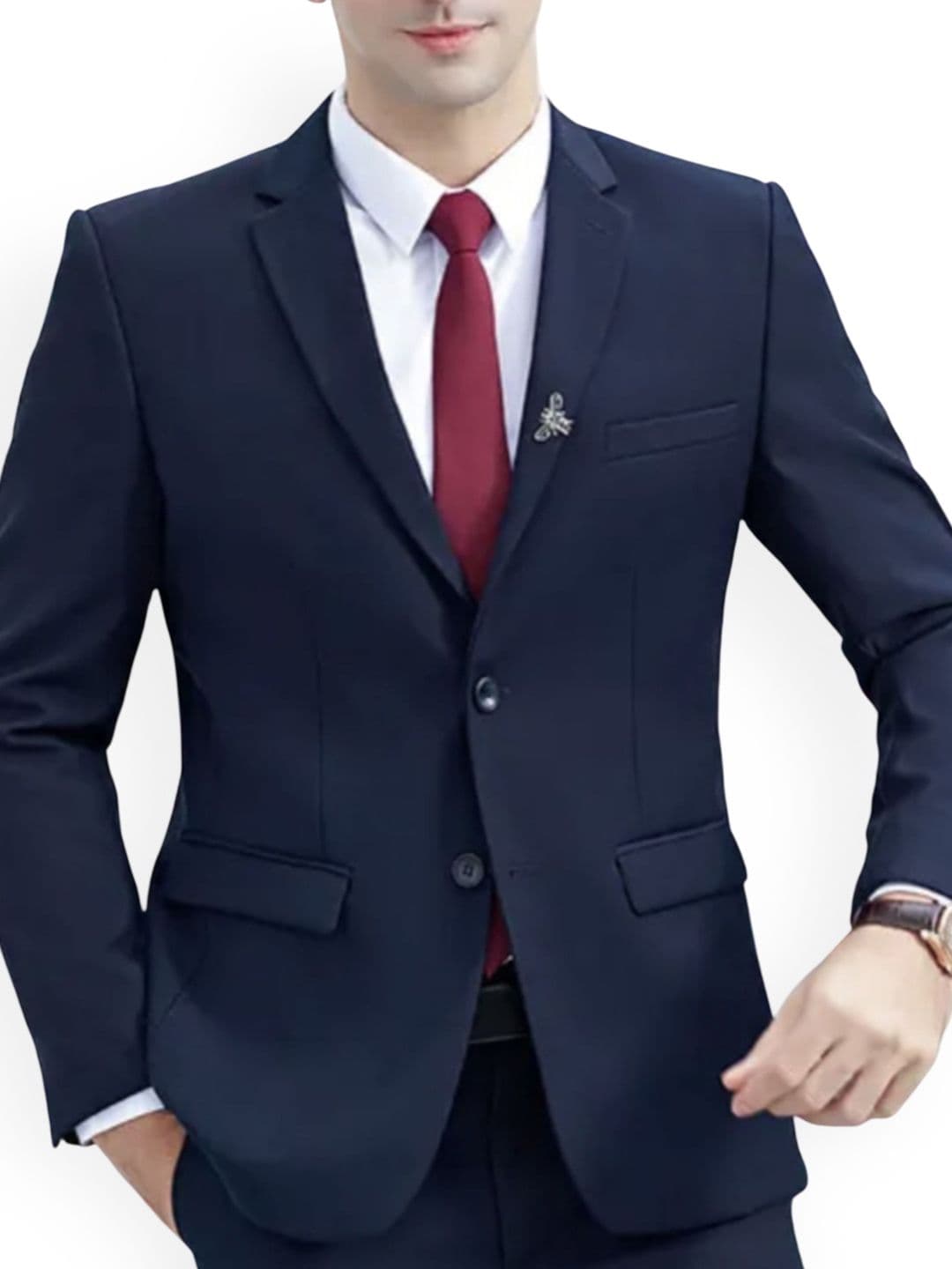 MAN BAZAR Men Notched Lapel Single Breasted Blazers - view 1