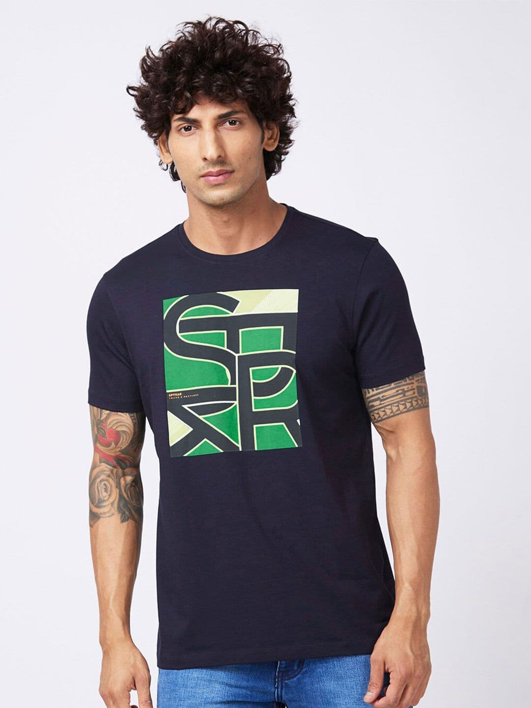 SPYKAR Typography Printed Slim Fit T-shirt - view 1