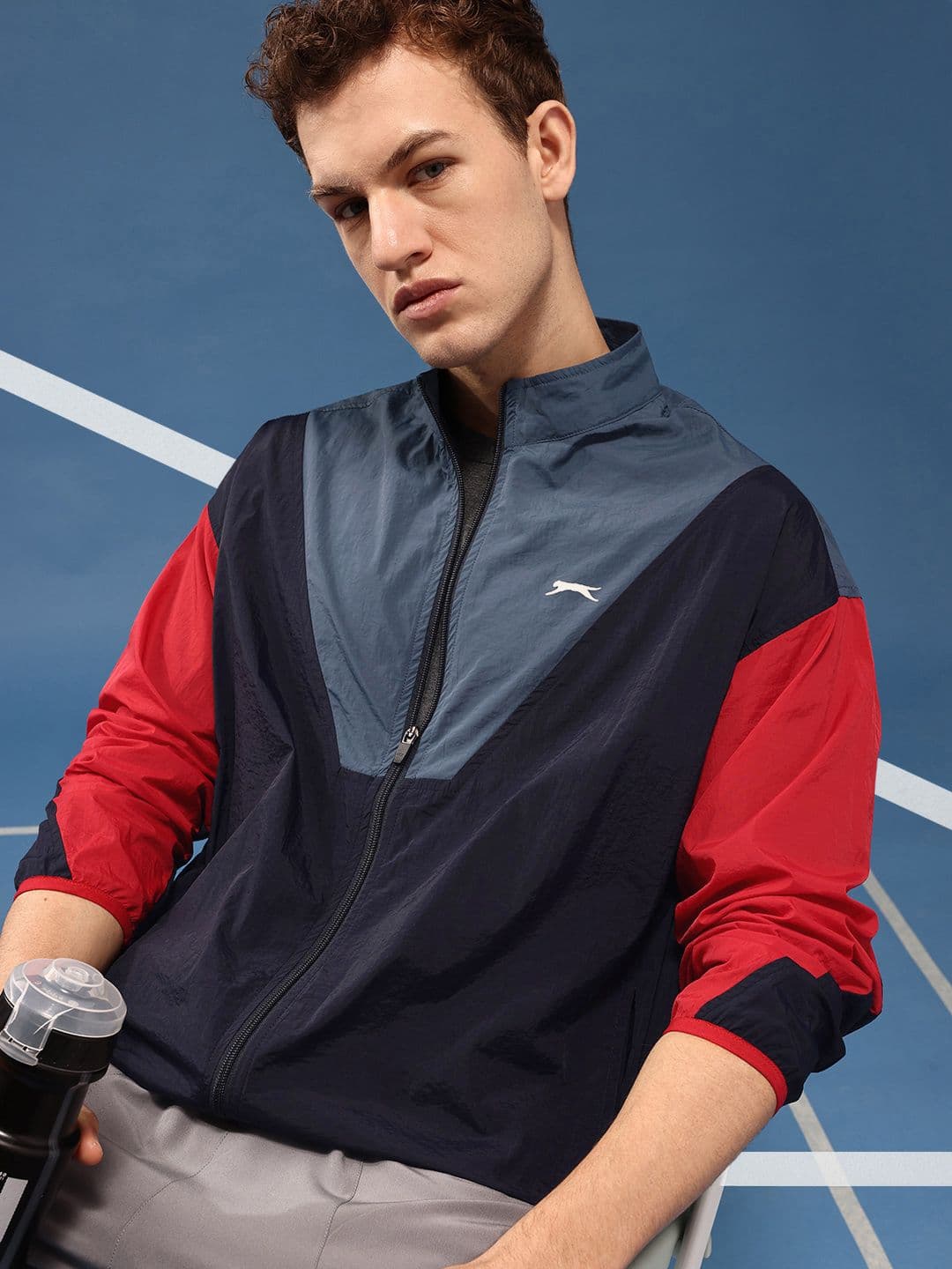 Slazenger Men Colourblocked Sporty Oversized Jacket - view 1