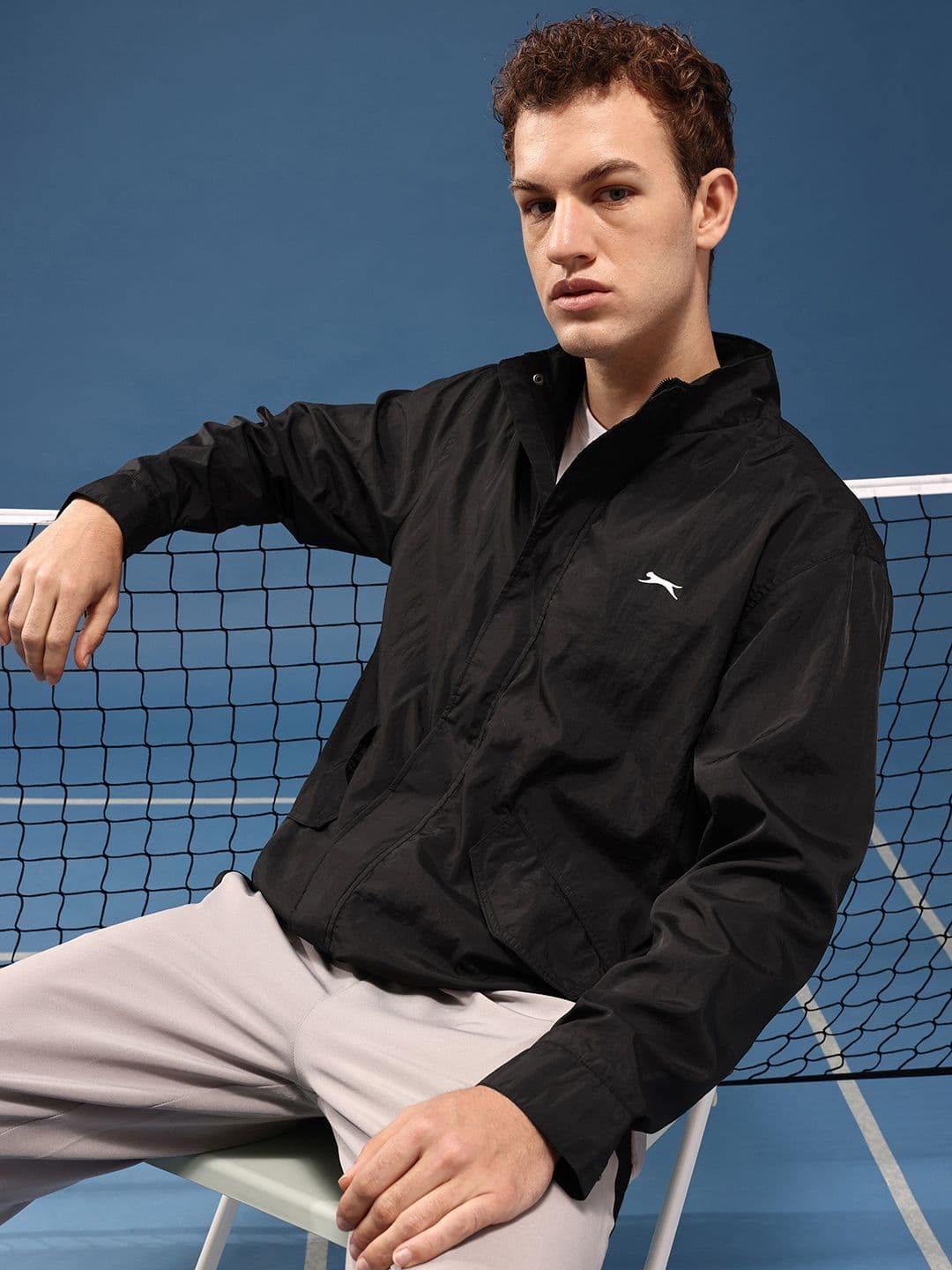 Slazenger Mock Collar Sporty Oversized Jacket - view 1