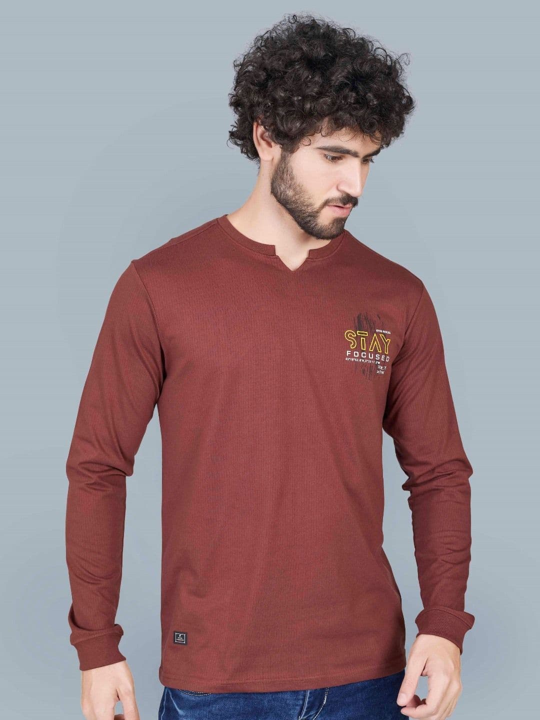 PRORIDERS Men Typography Printed V-Neck Cotton T-shirt - view 1