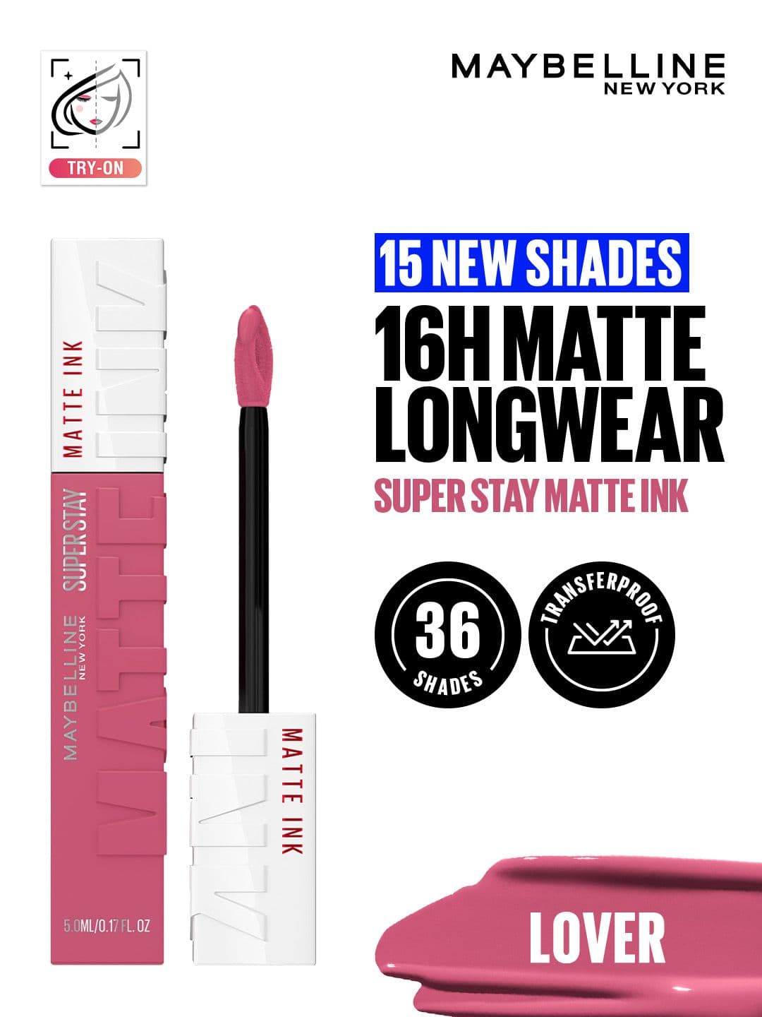 Maybelline New York Super Stay Matte Ink Liquid Lipstick 5 ml - Lover 15 - view 1