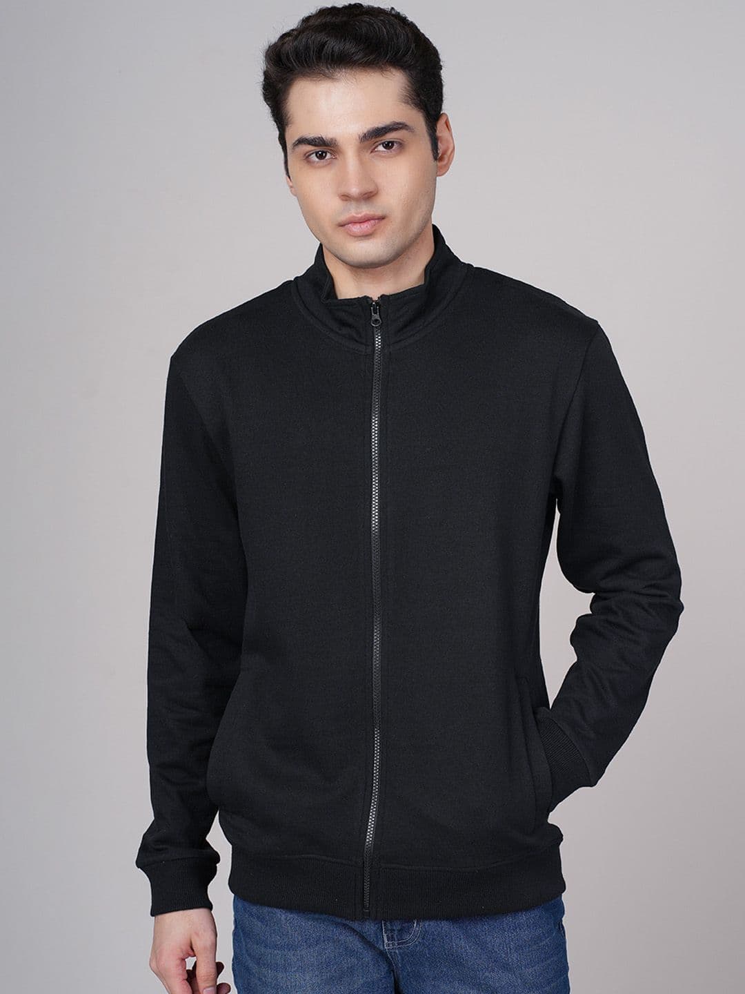 OUTLAWS Stand Collar Sporty Jacket With Zip Detail - view 1