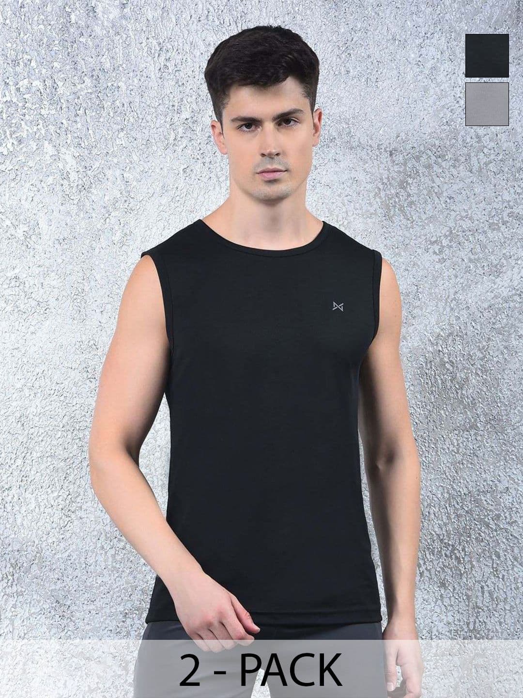Force NXT Pack of 2 Sleeveless Round Neck Anti Odour Sports T-shirt - view 1