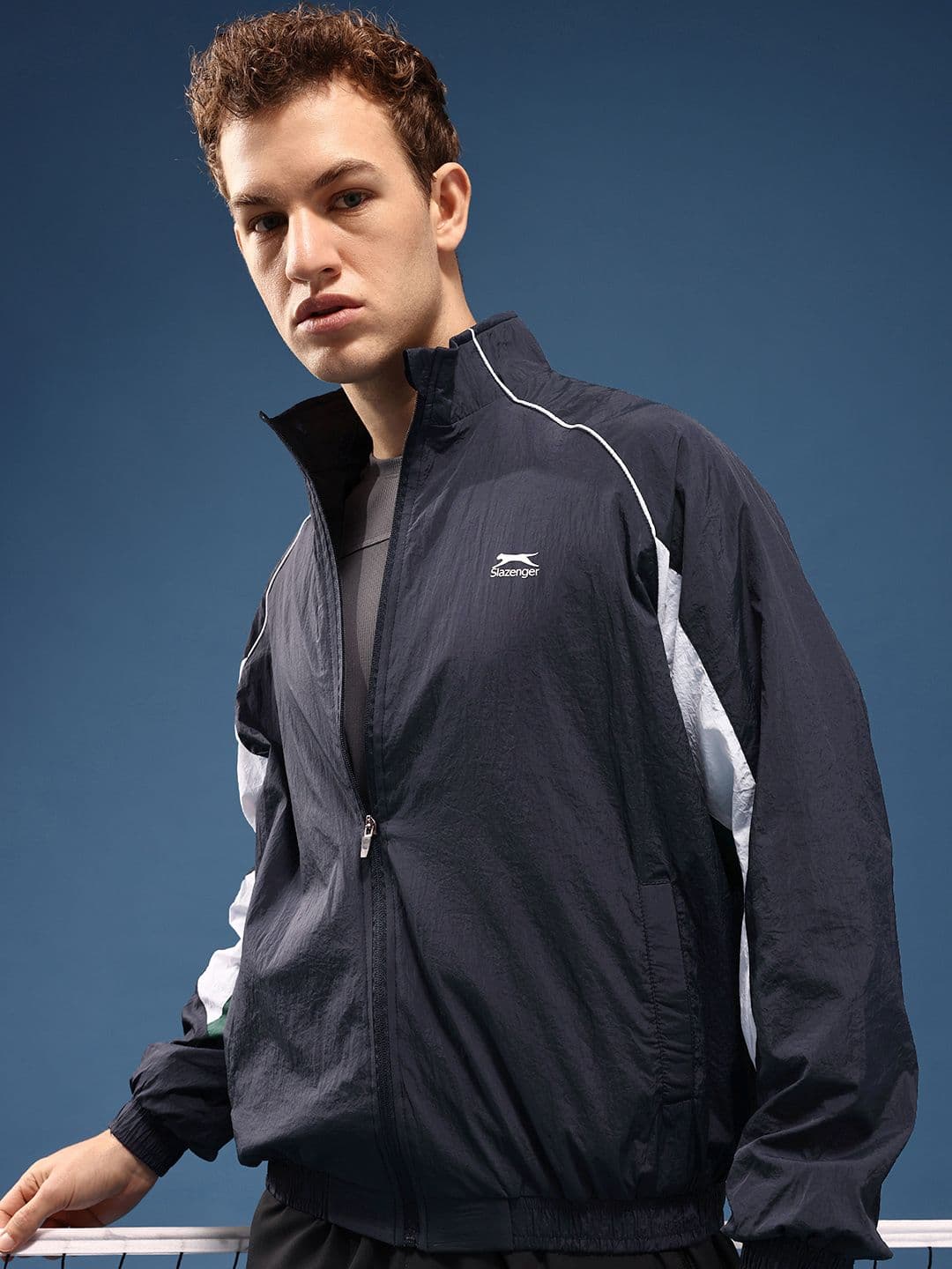 Slazenger Mock Collar Sporty Oversized Jacket - view 1