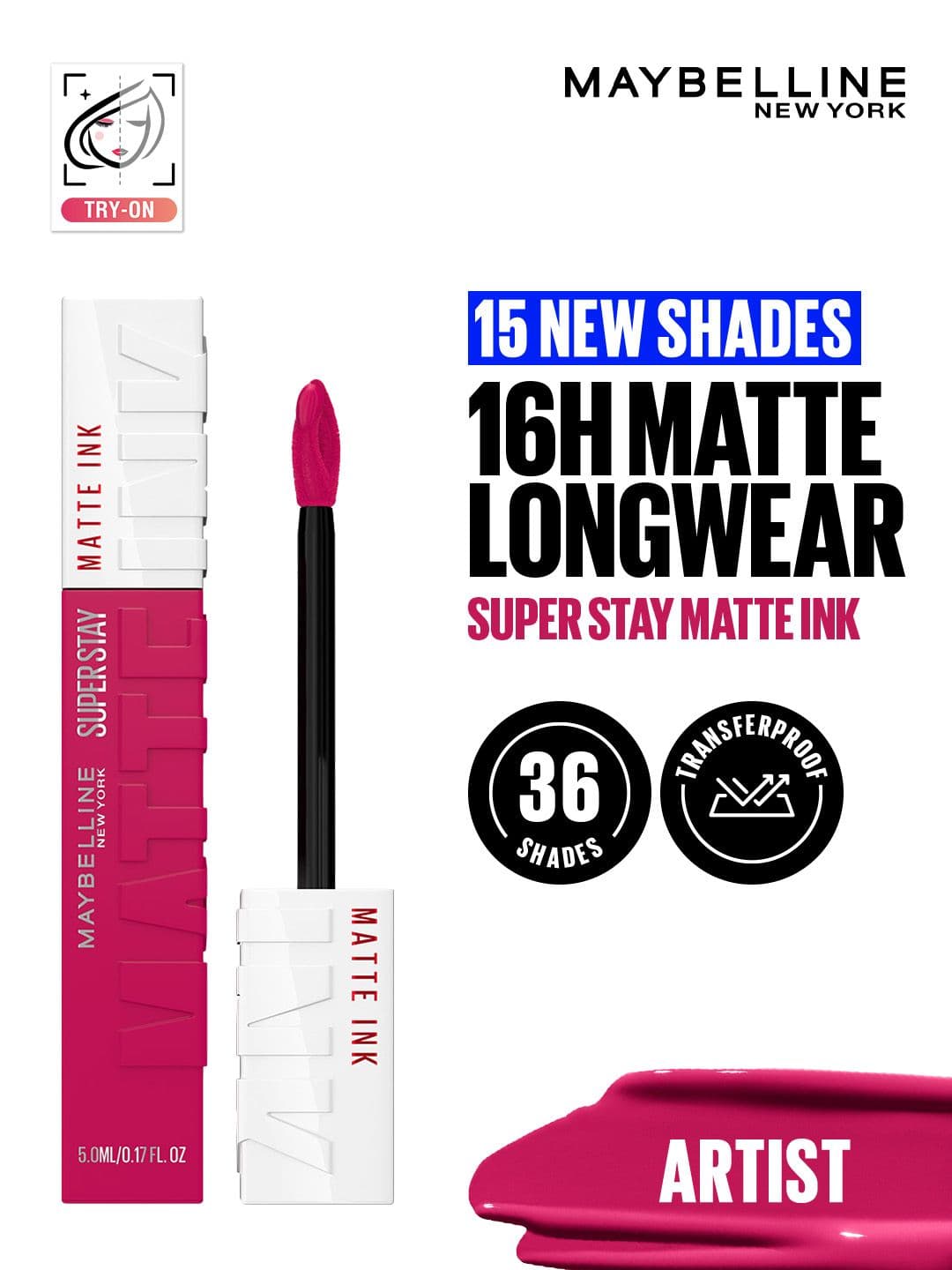 Maybelline New York Super Stay Matte Ink Liquid Lipstick 5 ml - Artist 120 - view 1