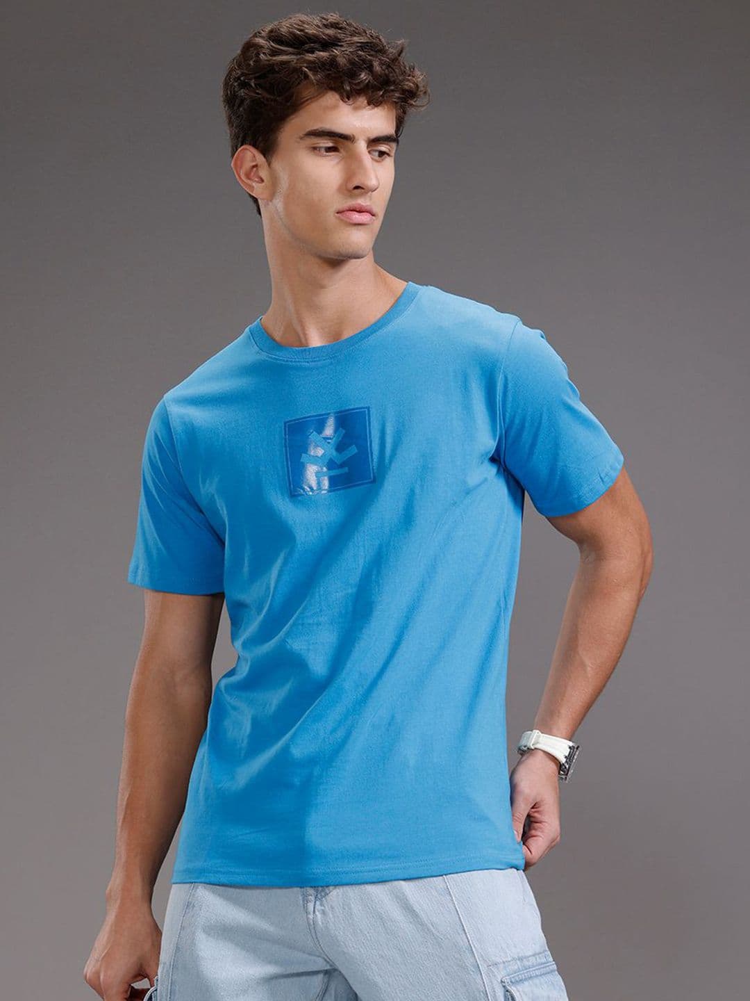 WROGN Graphic Printed Round Neck Slim Fit Cotton T-shirt - view 1