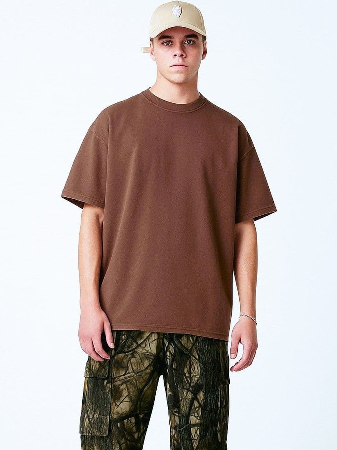 Moda Rapido Drop-Shoulder Sleeves Pure Cotton Bio Finish Oversized T-shirt - view 1