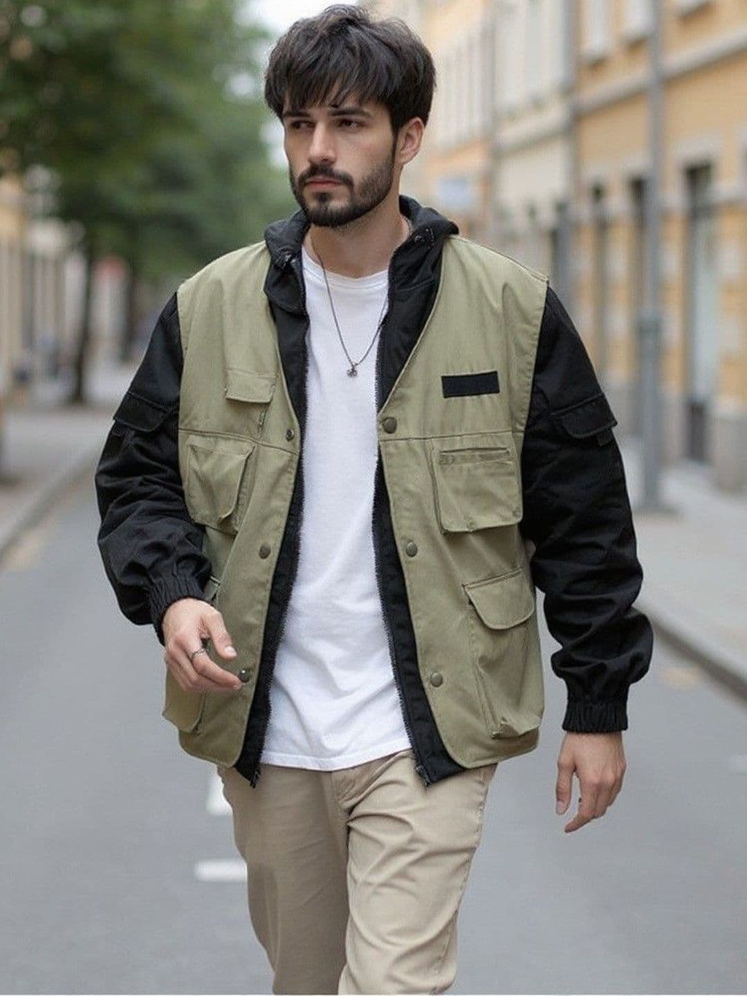 HERE&NOW Men Mock Collar Open Front Jacket - view 1