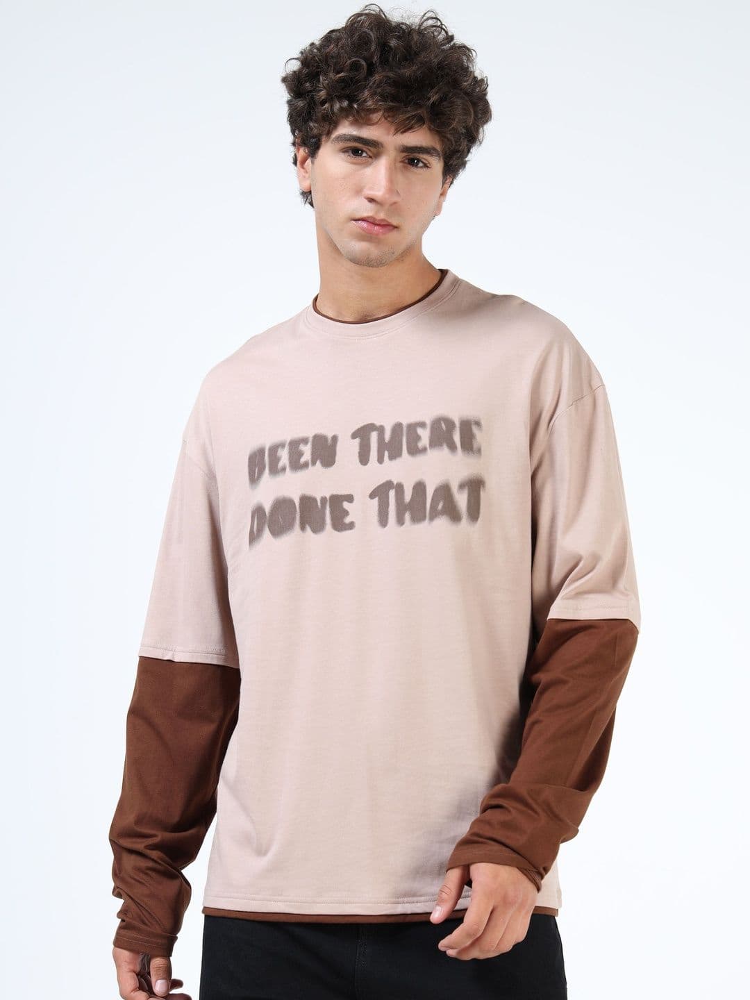 Kook N Keech Peach Coloured & Grey Typography Printed Cotton T-shirt - view 1