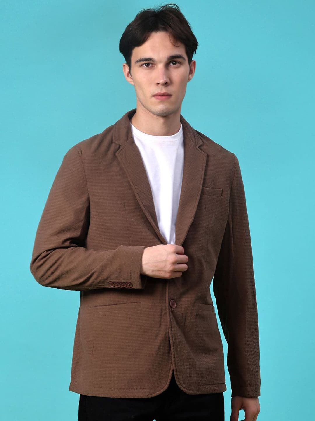 V-Mart Notched Lapel Long Sleeves Single-Breasted Casual Blazer - view 1