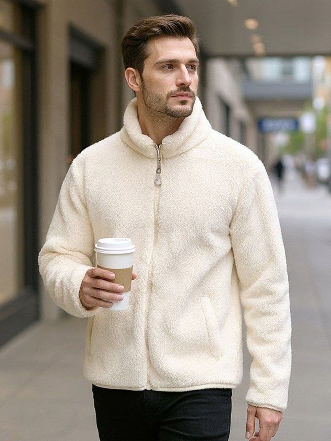 Mast & Harbour Men Self Design Long Sleeve Open Front Jacket - view 1