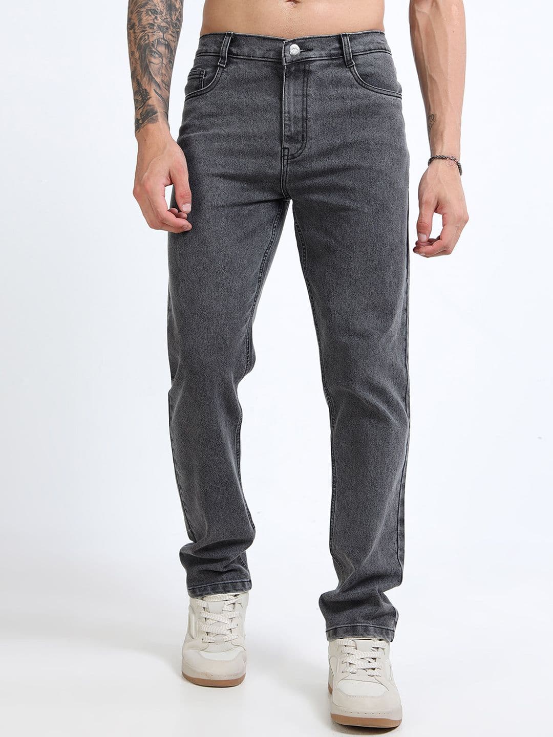 THE BEETEL HOUSE Men Comfort Regular Fit Mid-Rise Light Fade Stretchable Jeans - view 1