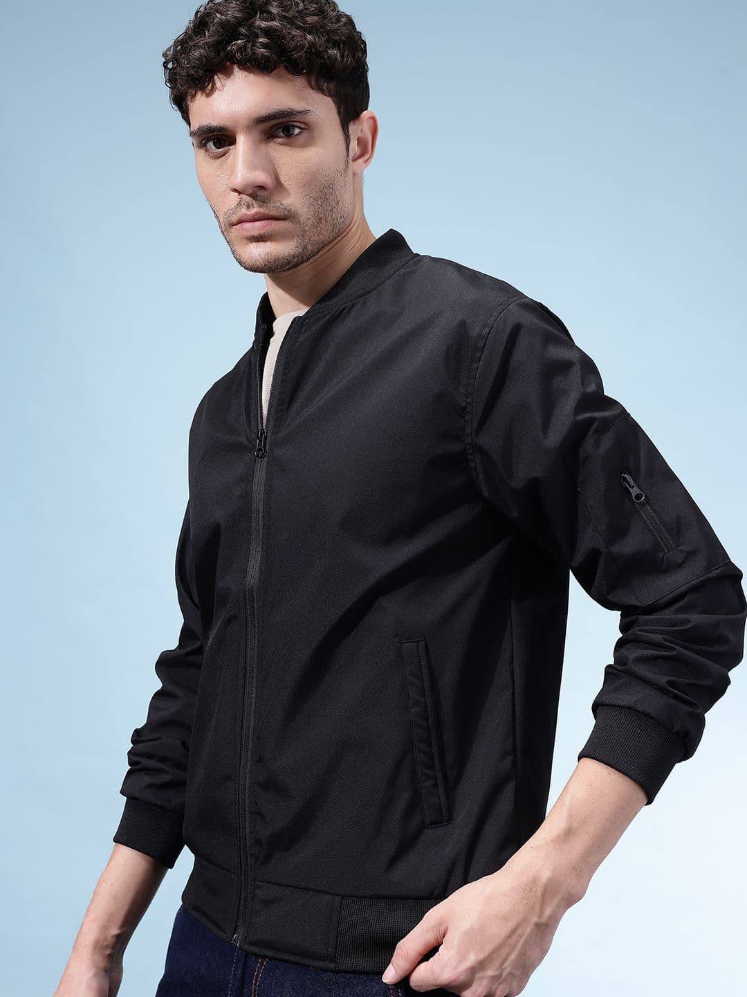 SZN Stand Collar Windcheater Bomber Jacket - view 1