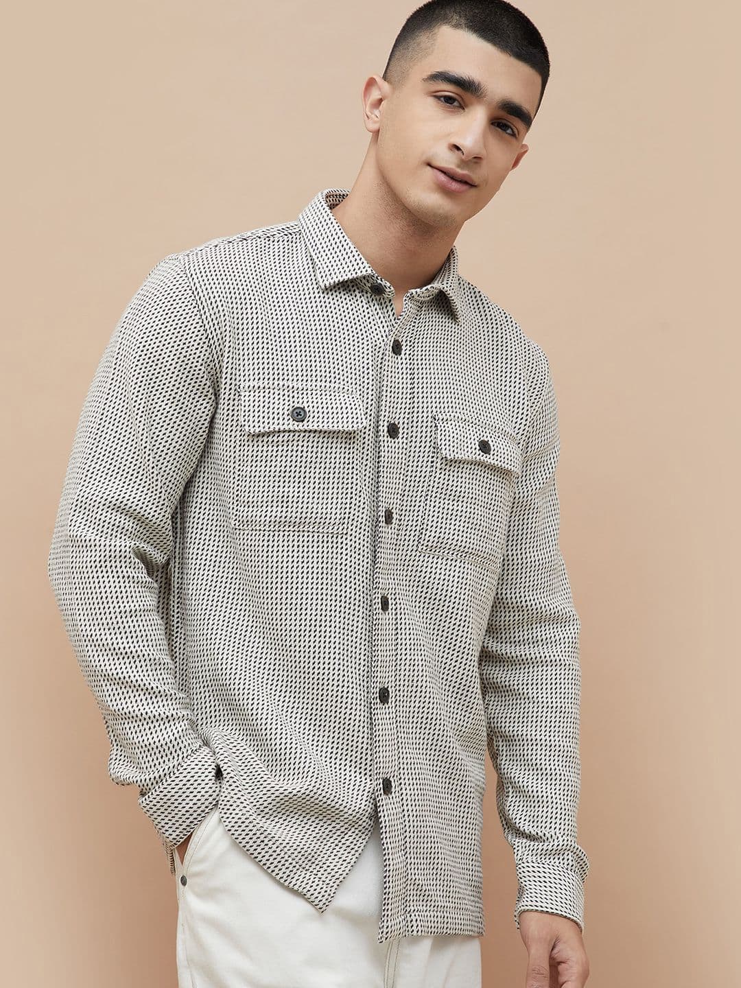 Fame Forever by Lifestyle Spread Collar Cotton Washed Denim Jacket - view 1