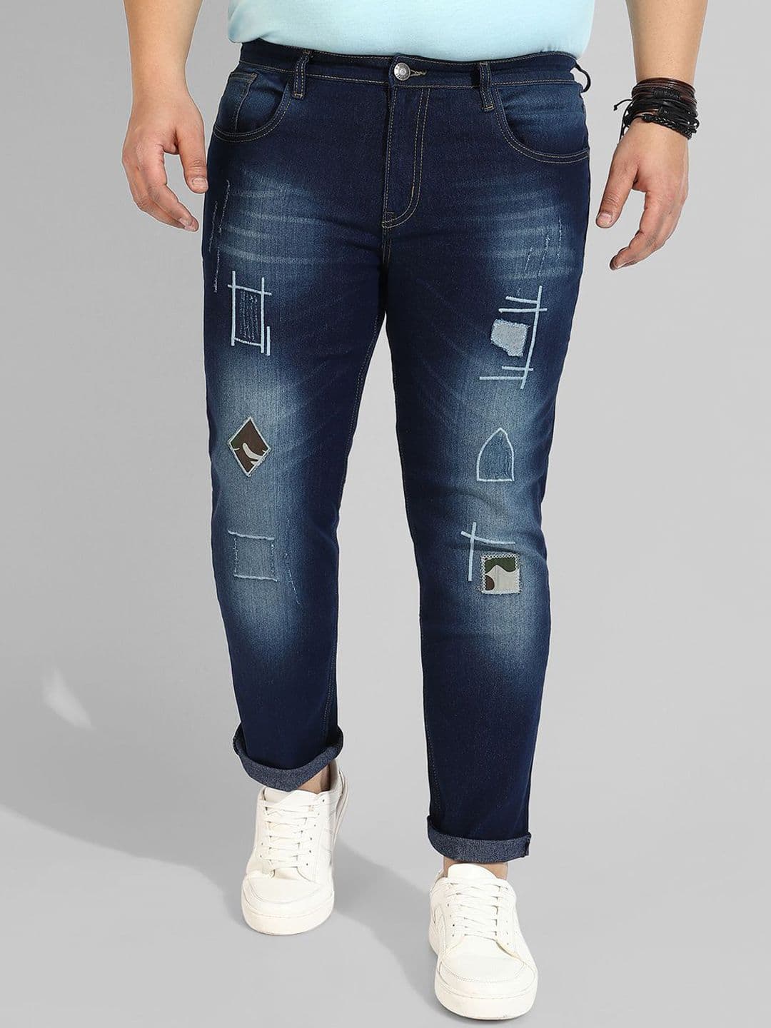 Instafab Plus Men Comfort Regular Fit Mid-Rise Heavy Fade Stretchable Jeans - view 1