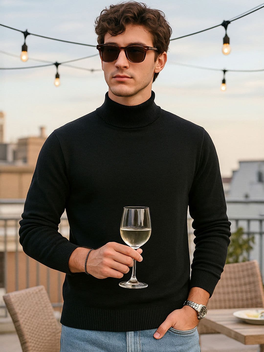 Bewakoof Men High Neck Sweater - view 1