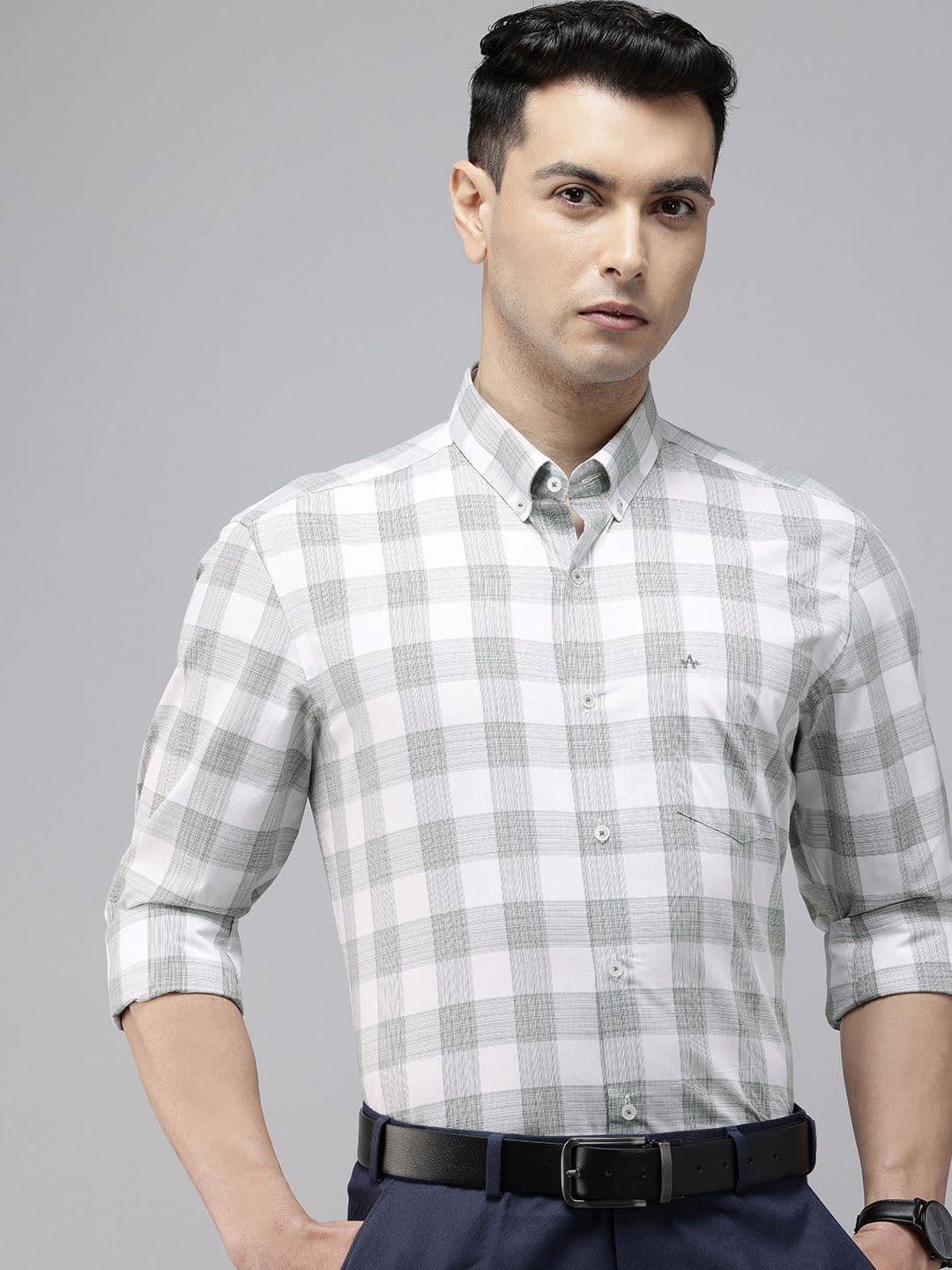 Arrow Pure Cotton Manhattan Slim Fit Tartan Checked Formal Shirt - view 1