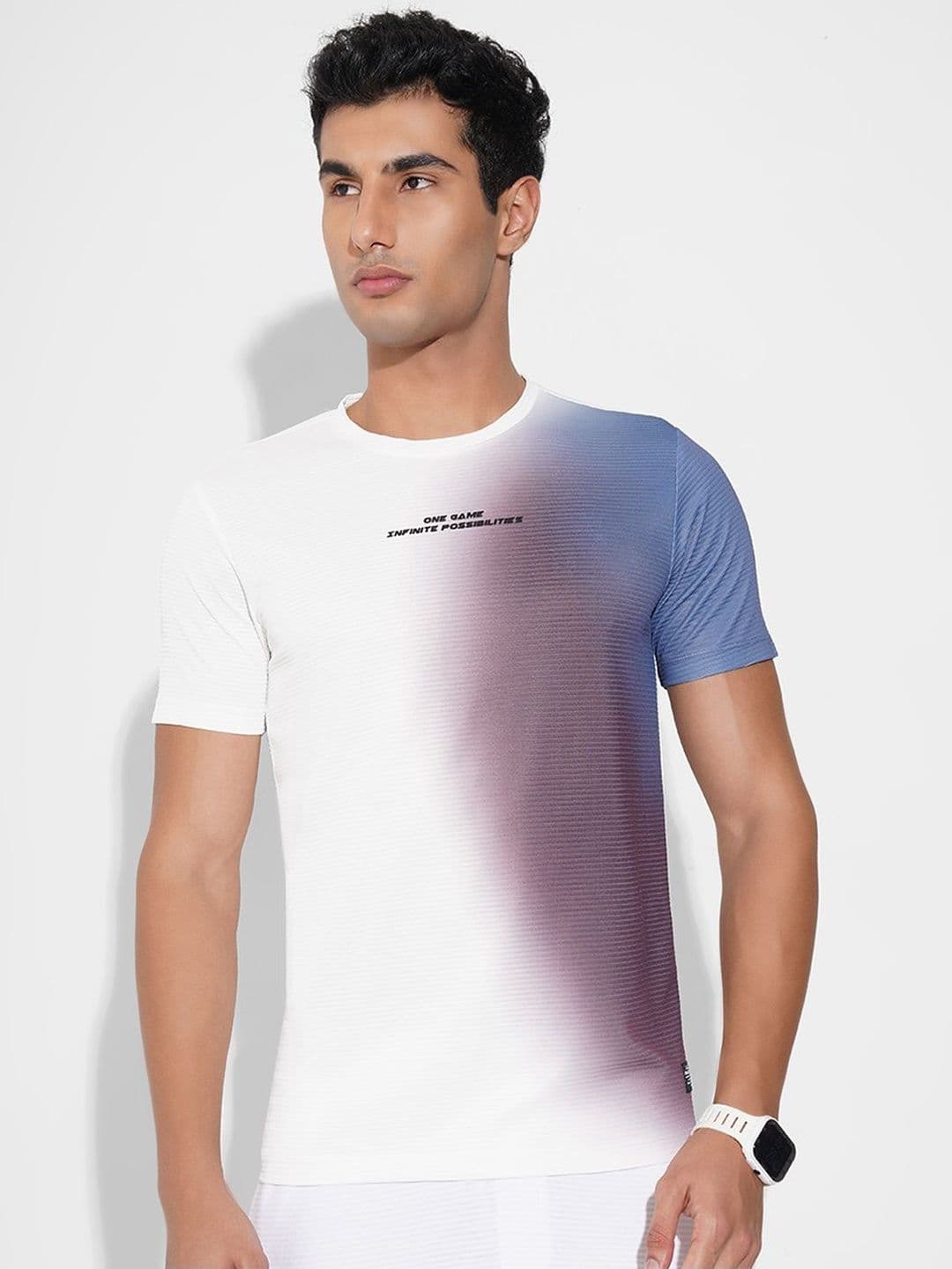 Ajile by Pantaloons Men Typography Printed Round Neck Slim Fit T-shirt - view 1