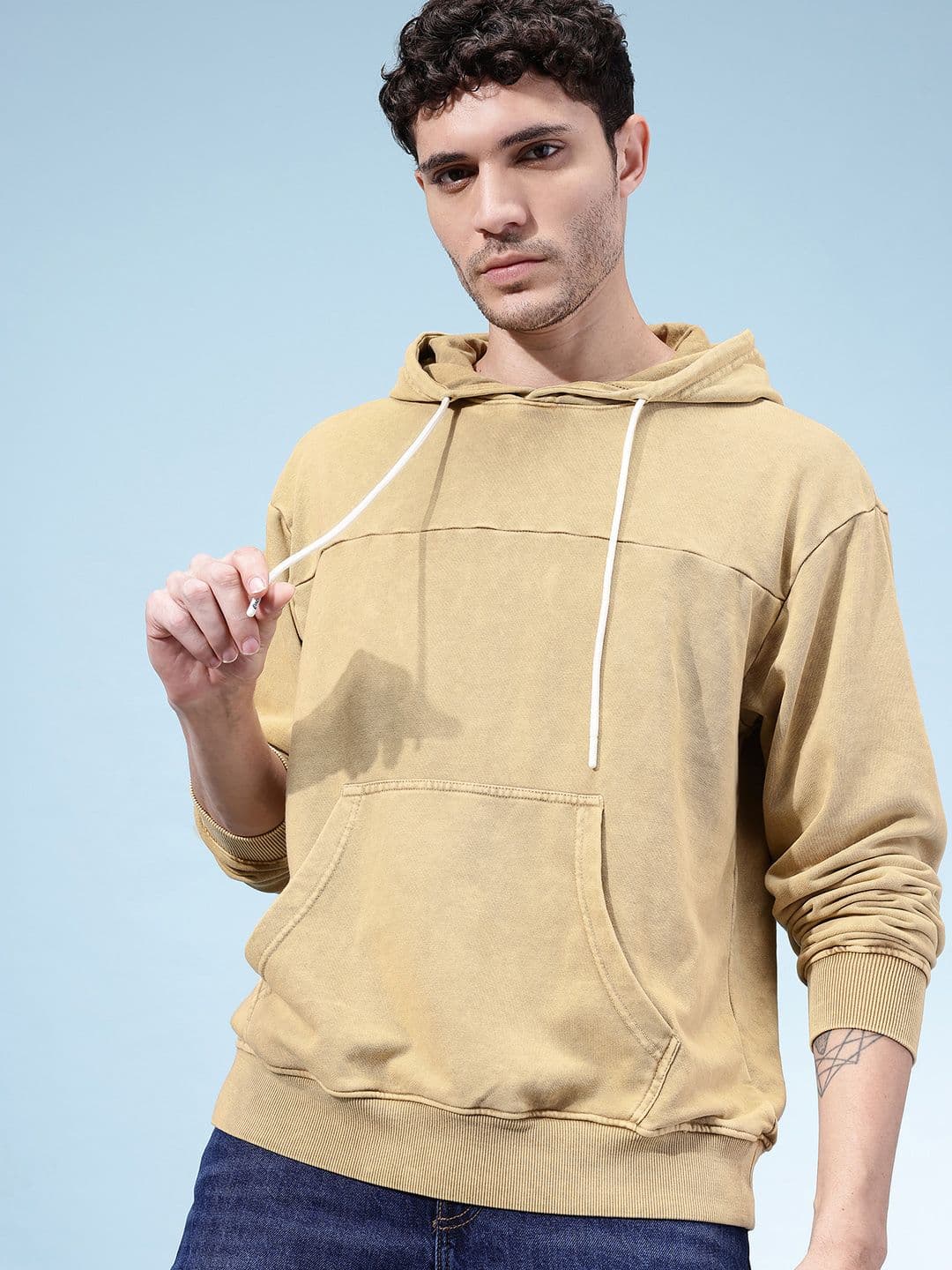 glitchez Dye Effect Relaxed Fit Hooded Sweatshirt - view 1